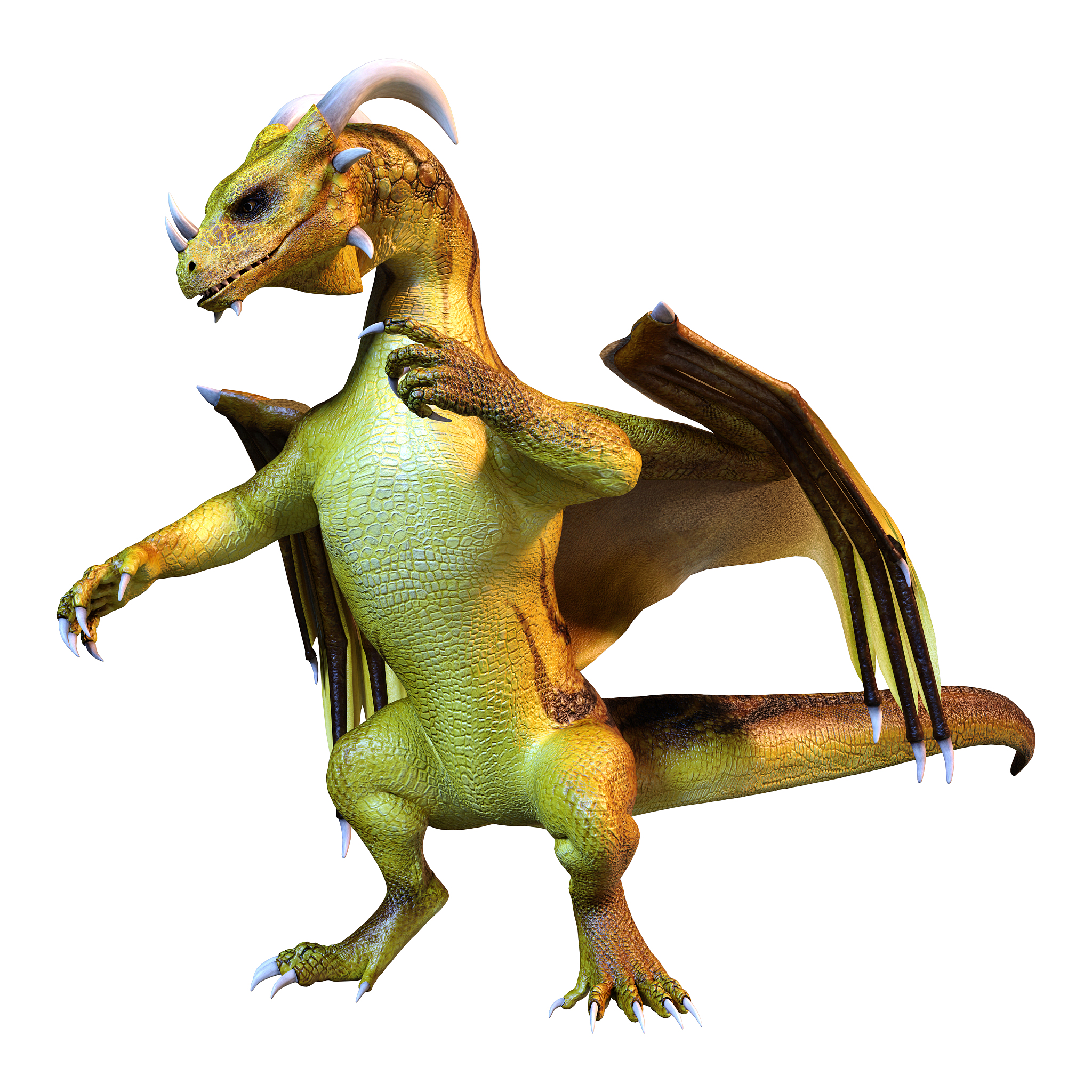 3d illustration fantasy dragon on white