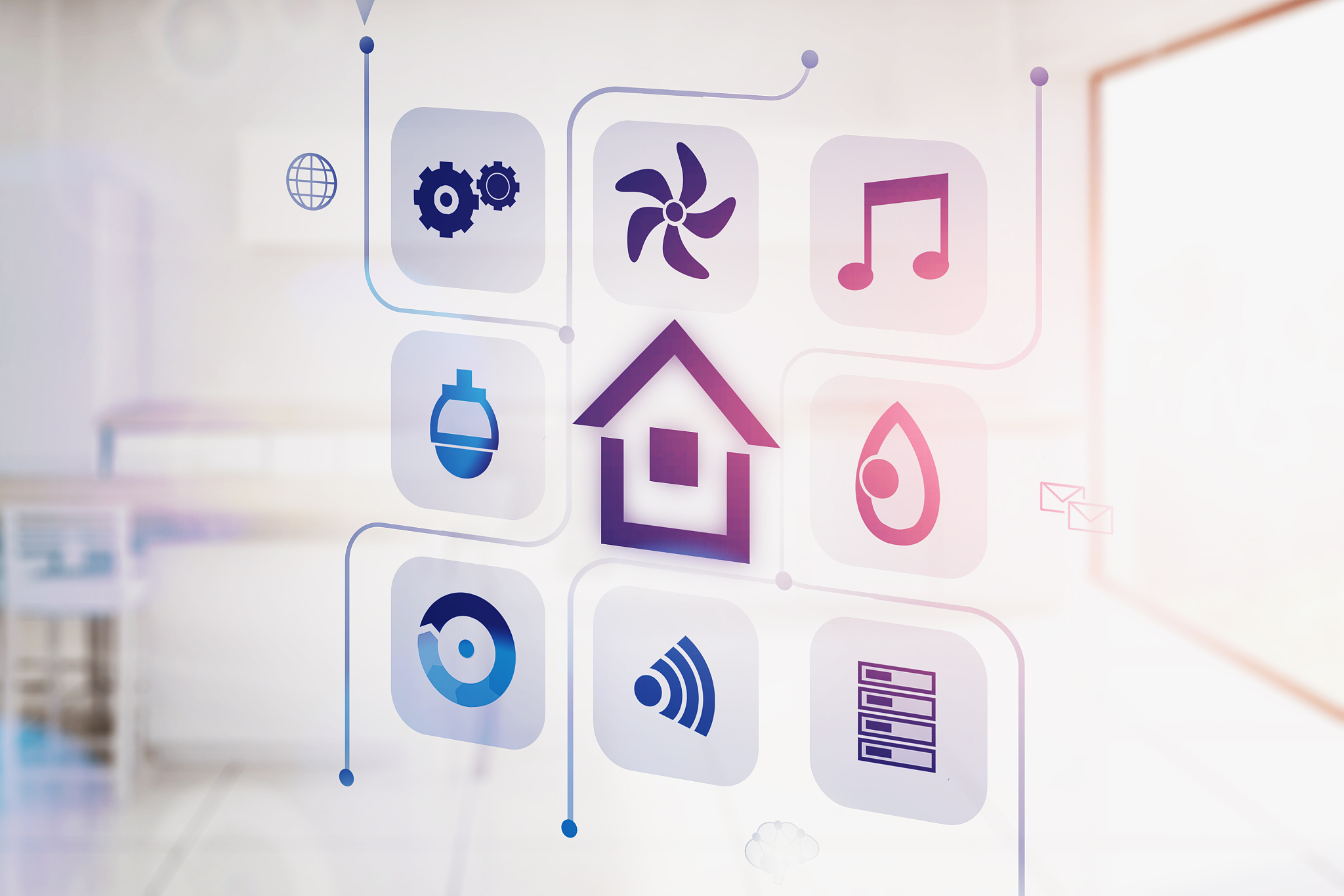 smart home interface in kitchen