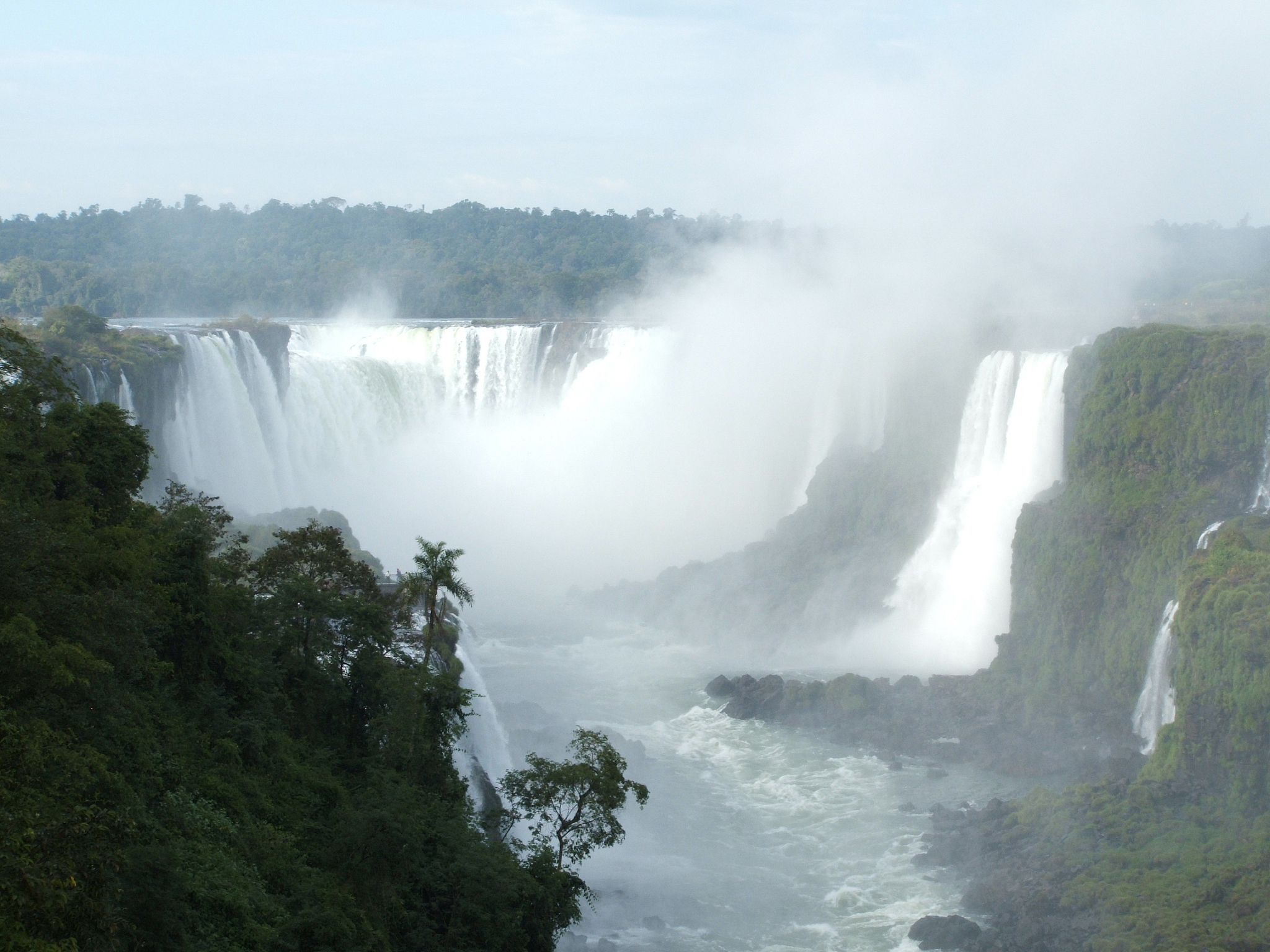 The beautiful Iguazu Falls located on the border of Brazil and Argentina