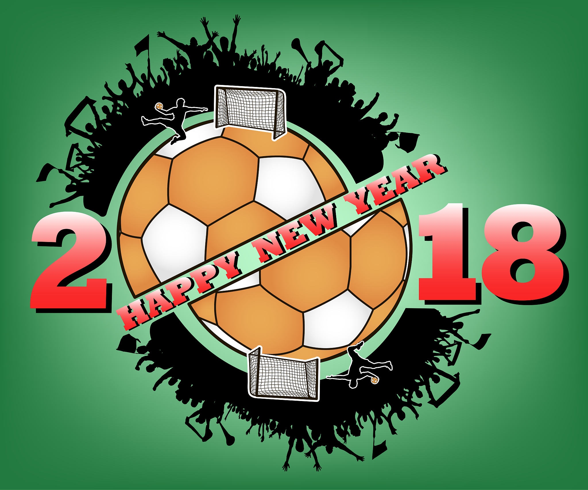 happy new year and handball ball