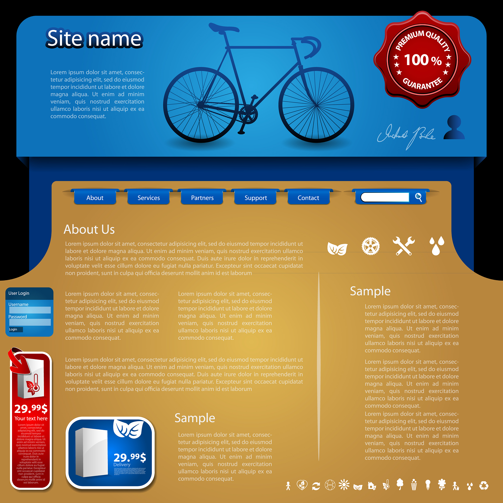 one page website template