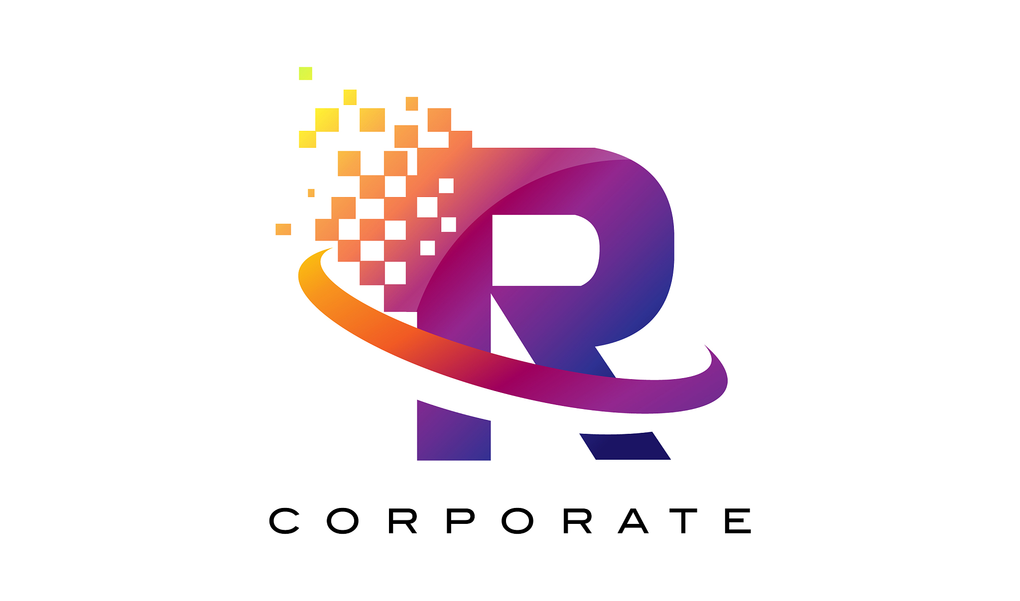letter r colourful rainbow logo design