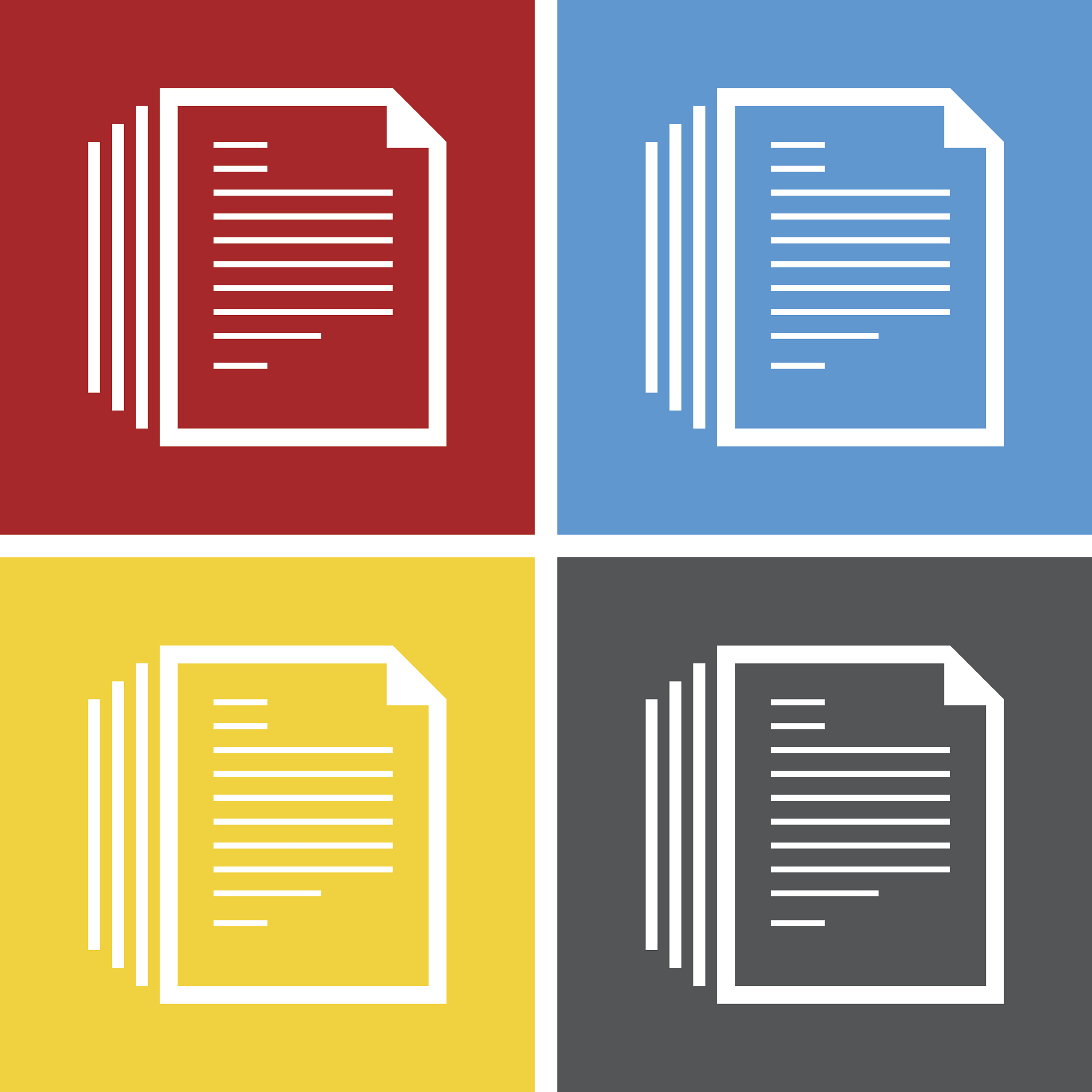 document icon on square buttons.