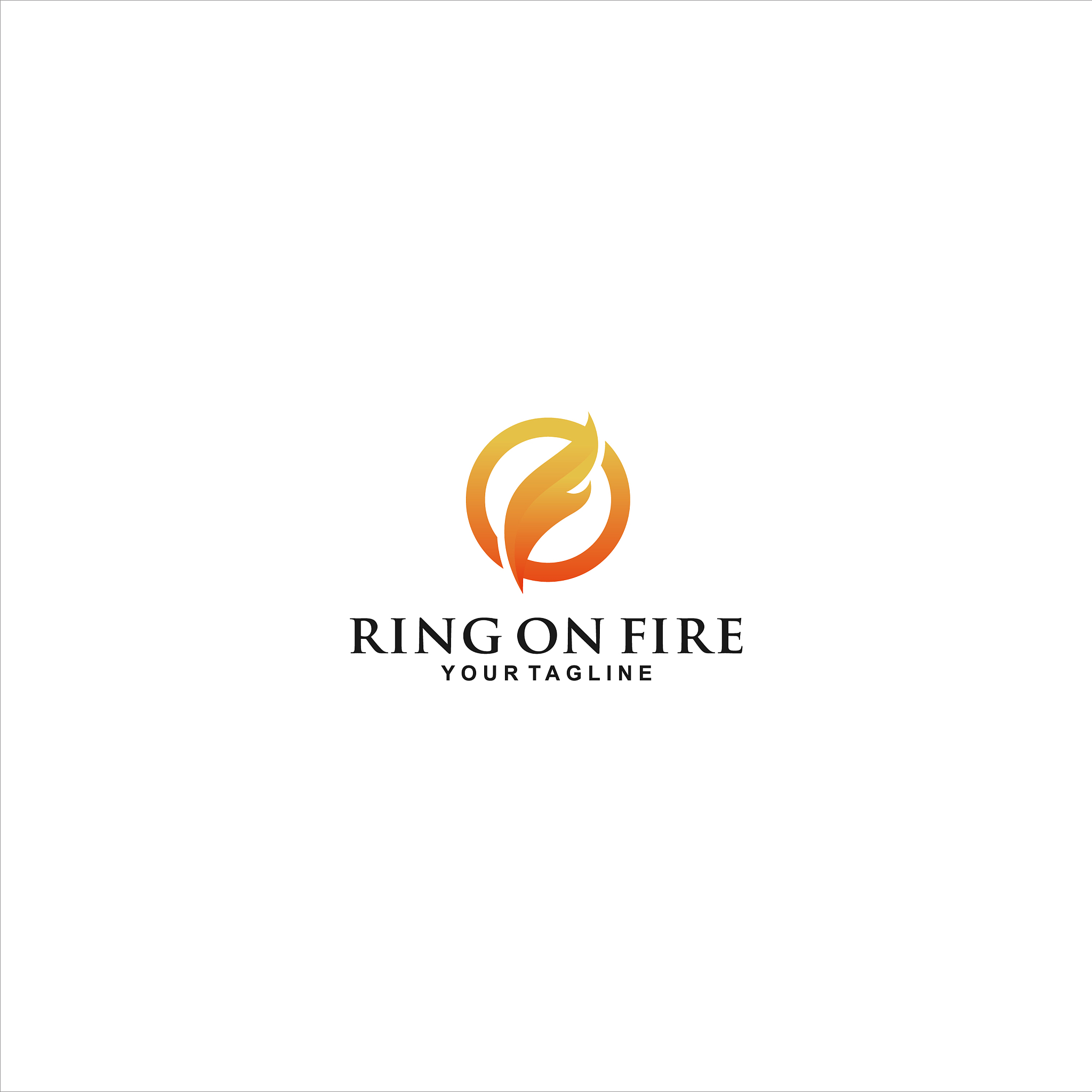 ring fire logo template design