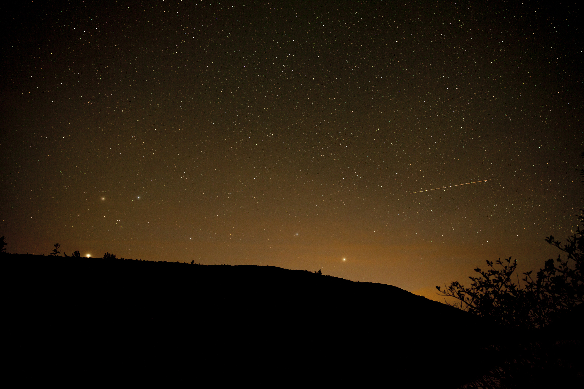 acadia national park with night stars