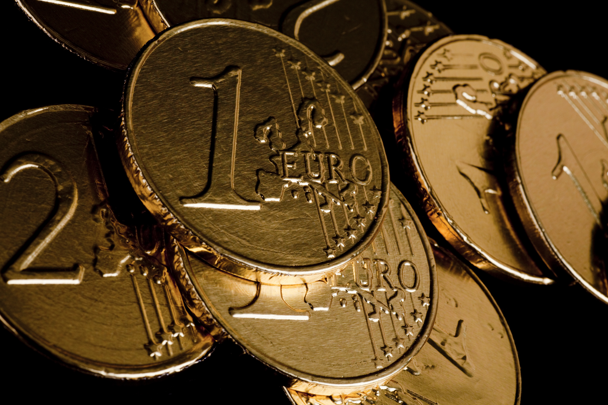 big golden euro coins