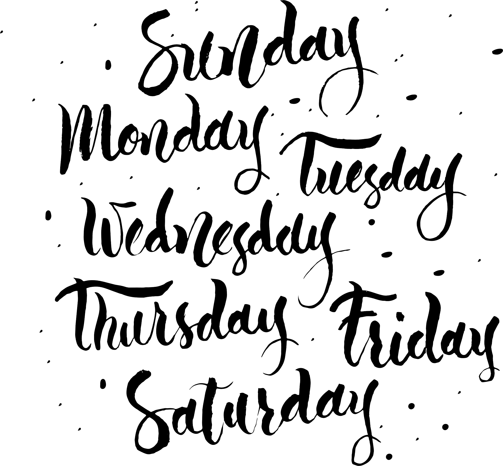 sunday monday tuesday wednesday thursday