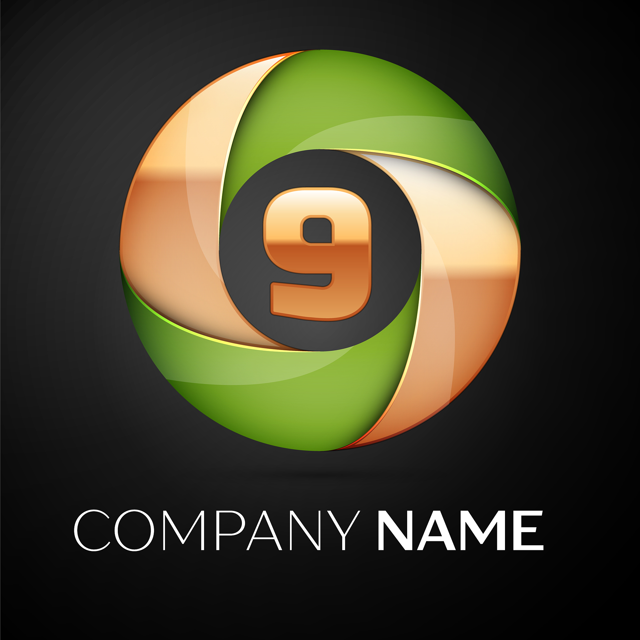 number nine logo symbol in the colorful triangle