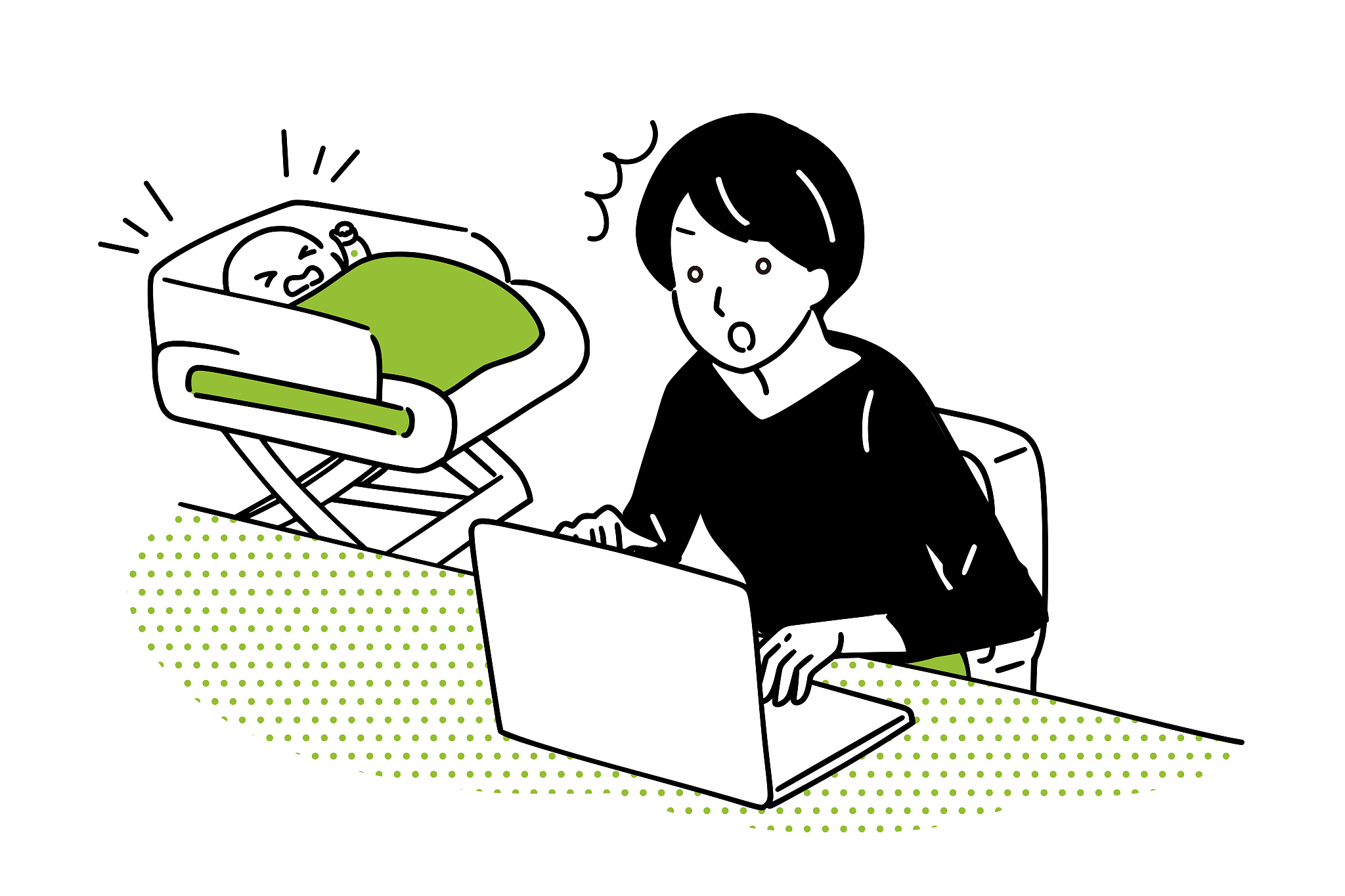housewife operating a personal computer.