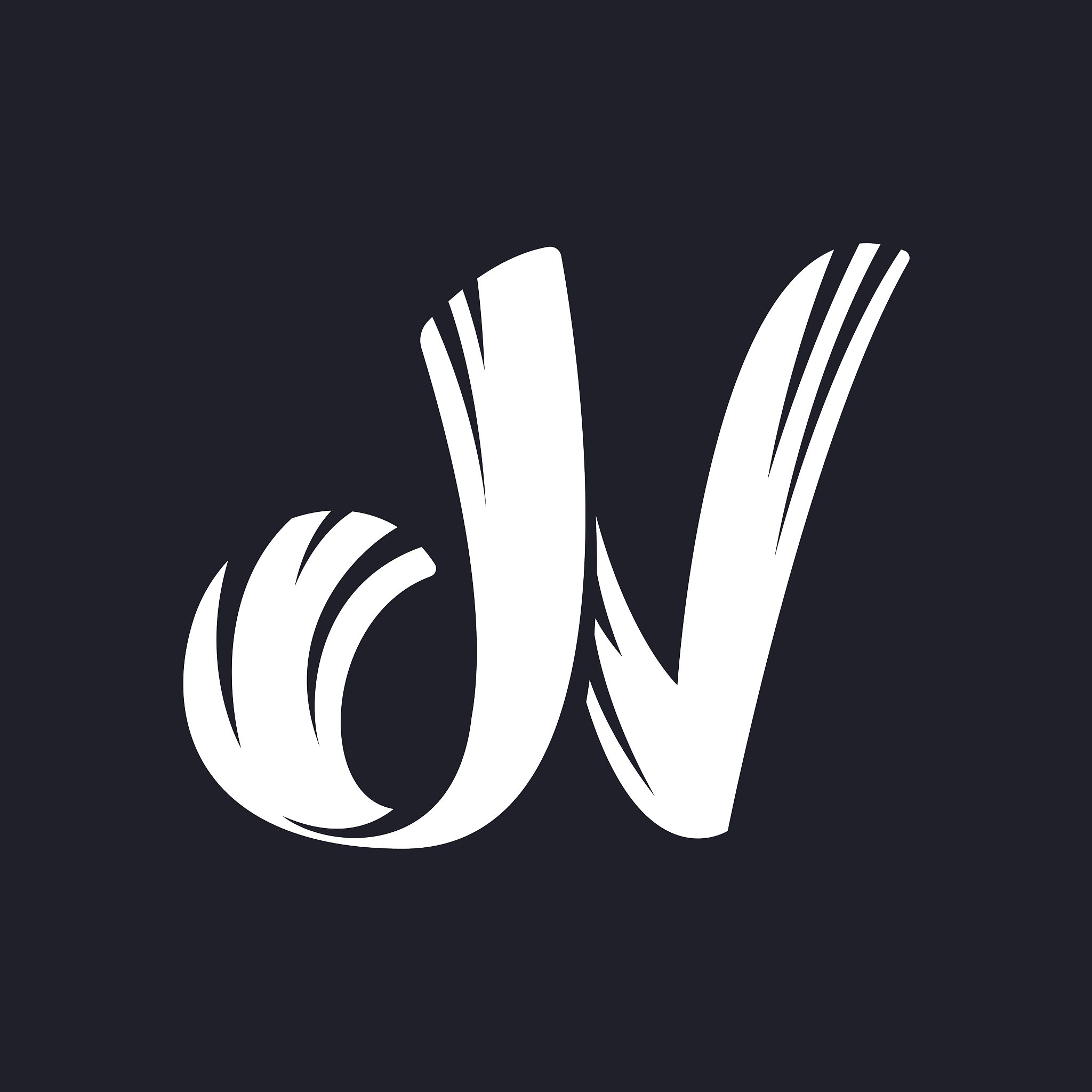 n letter icon script typeface.