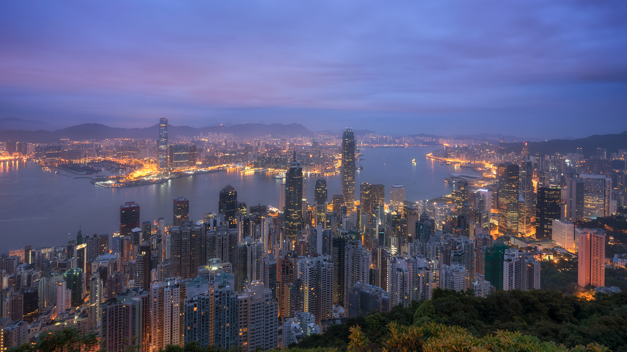 hongkong island, victoria harbor.
