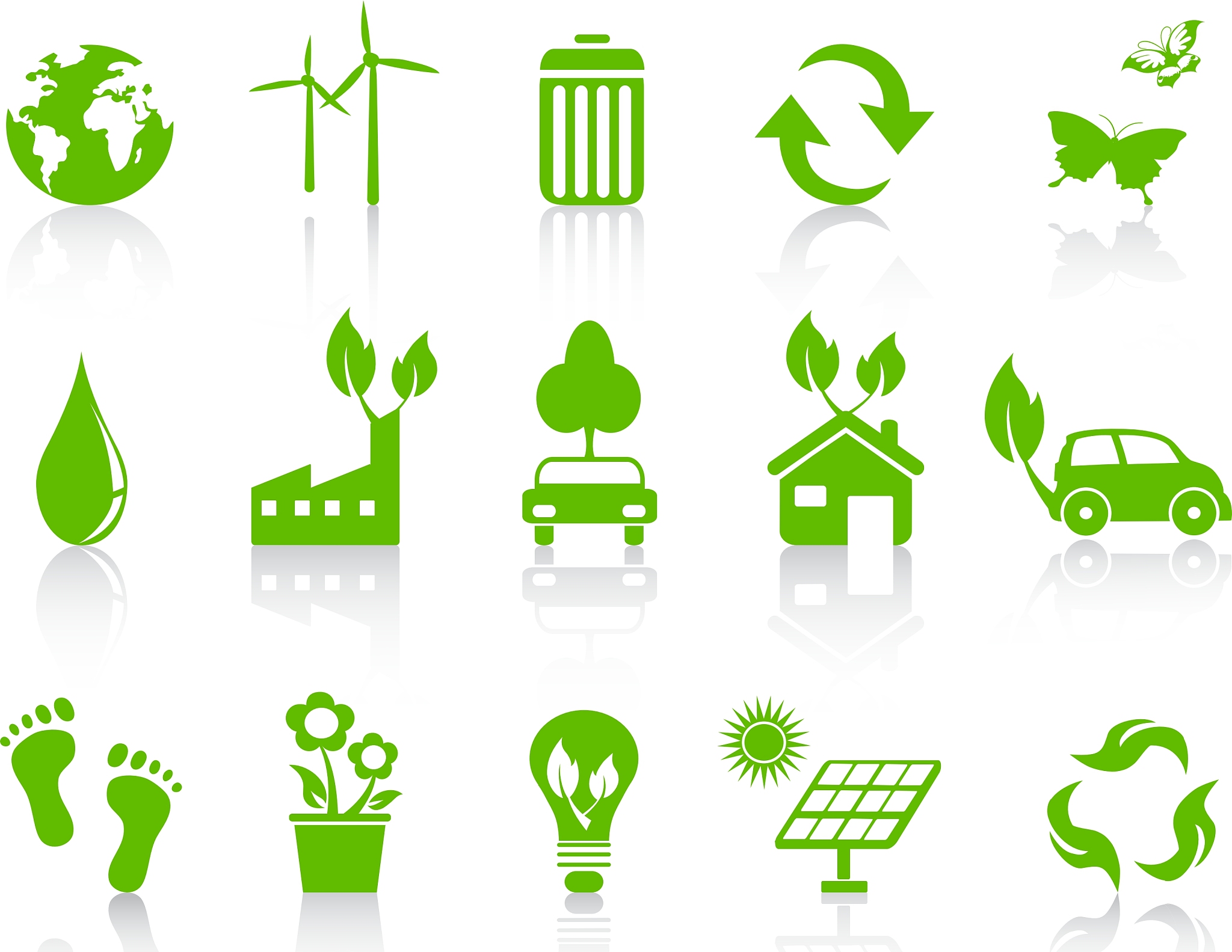 simple green eco icons set