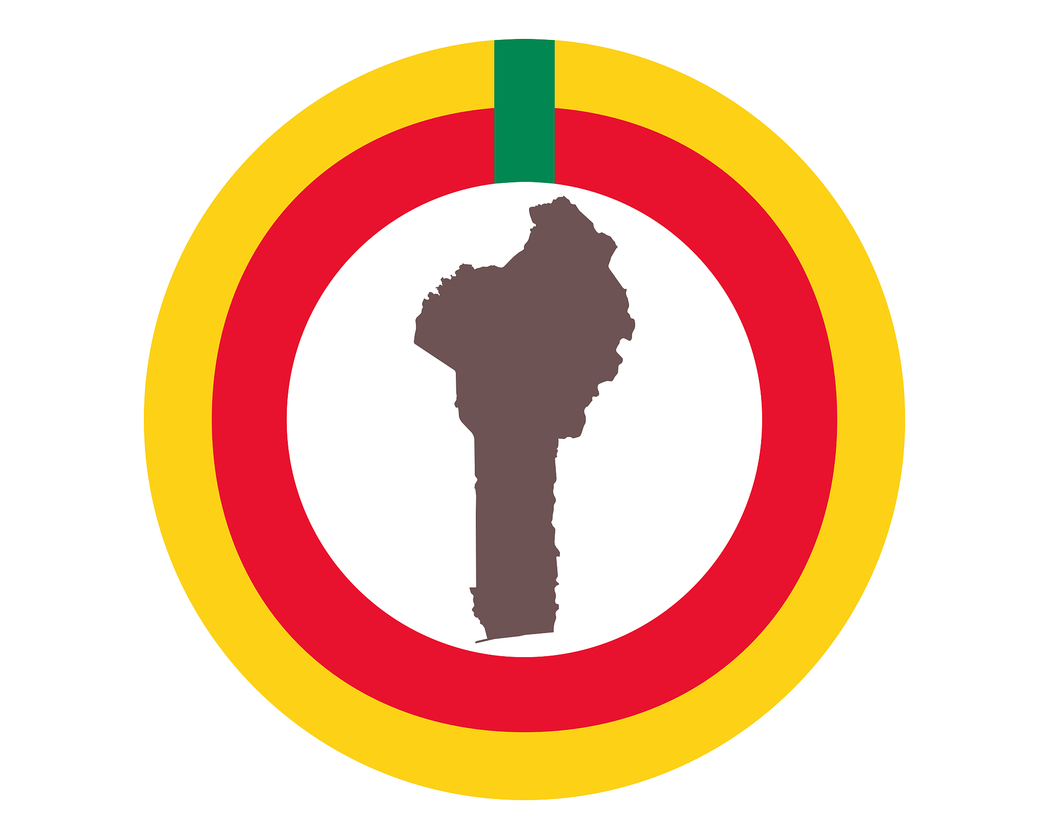 map of benin on background with flag