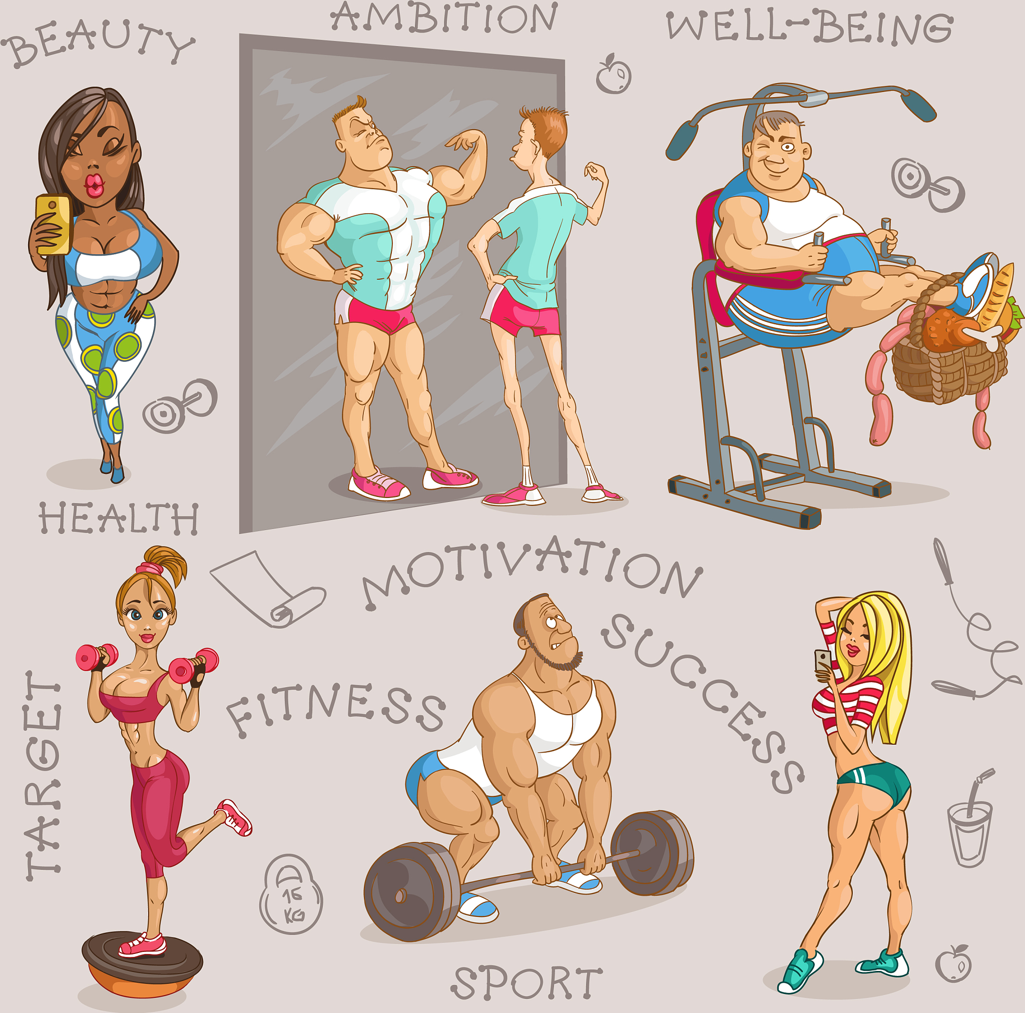 身体成分解析：心肺耐力、柔韧性、肌肉力量、肌肉耐力等