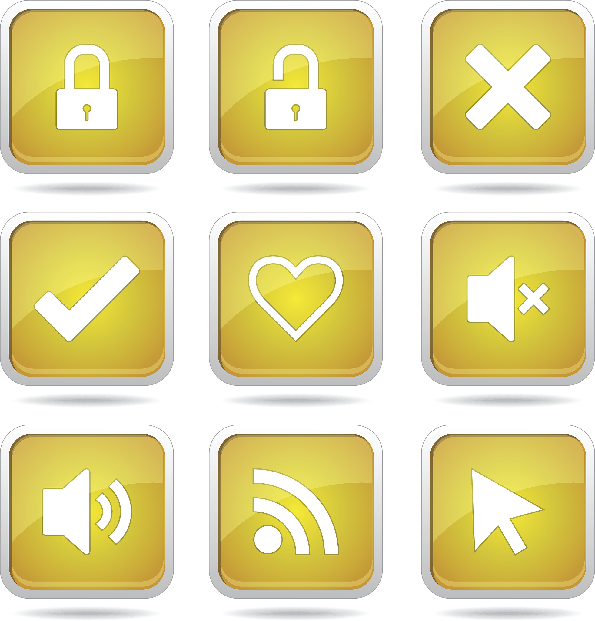 seo internet sign square vector yellow icon design set 4