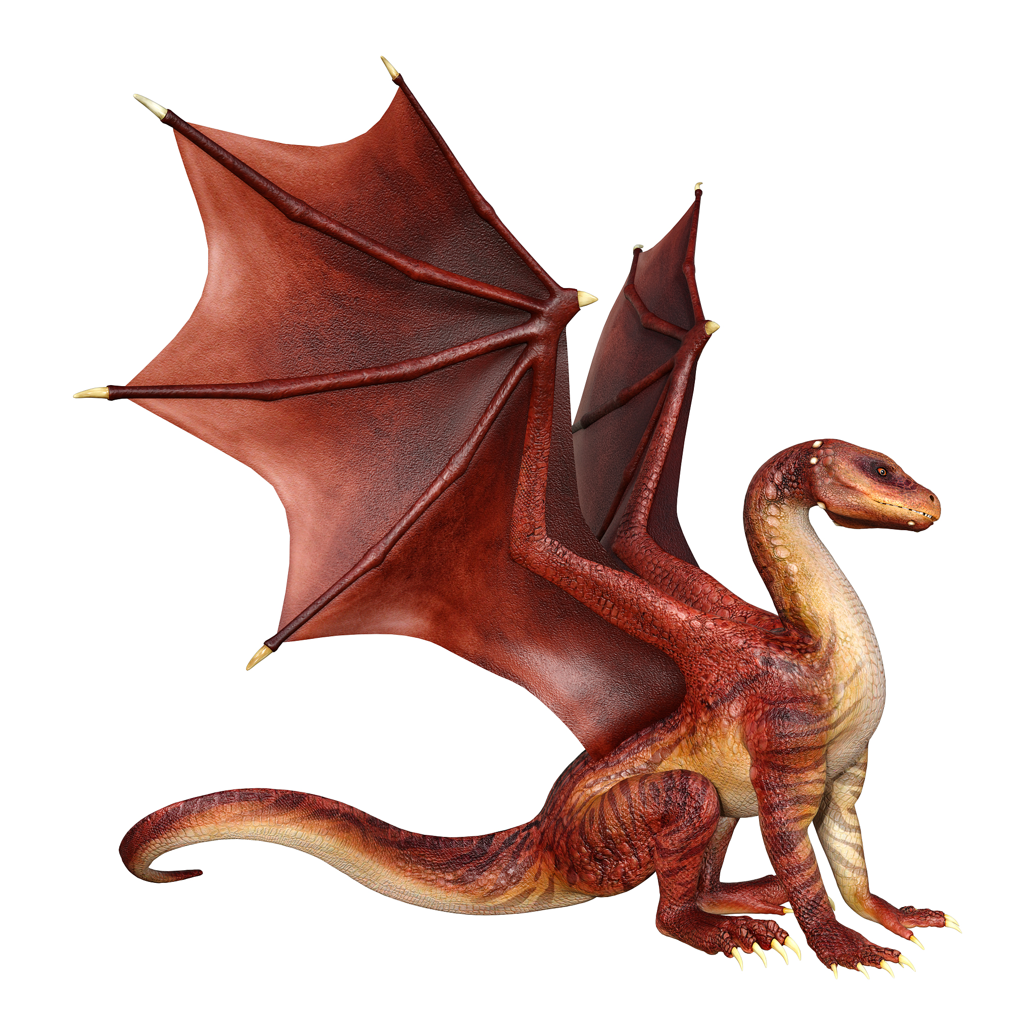3d illustration fantasy dragon on white