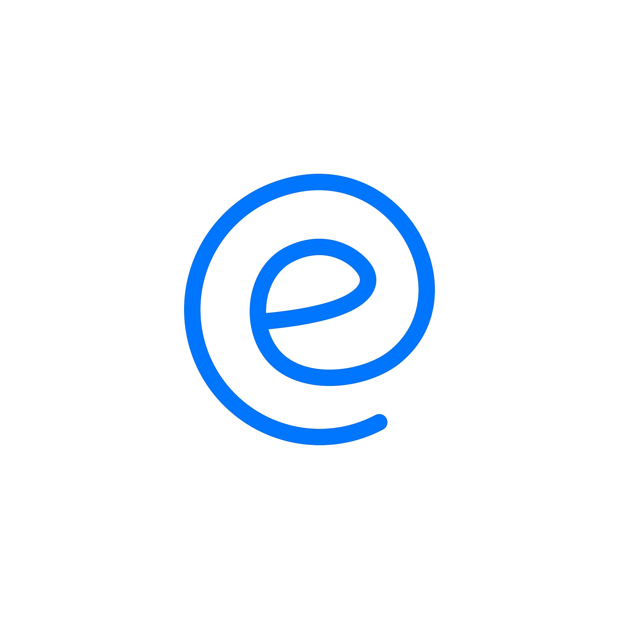 e letter round vector icon