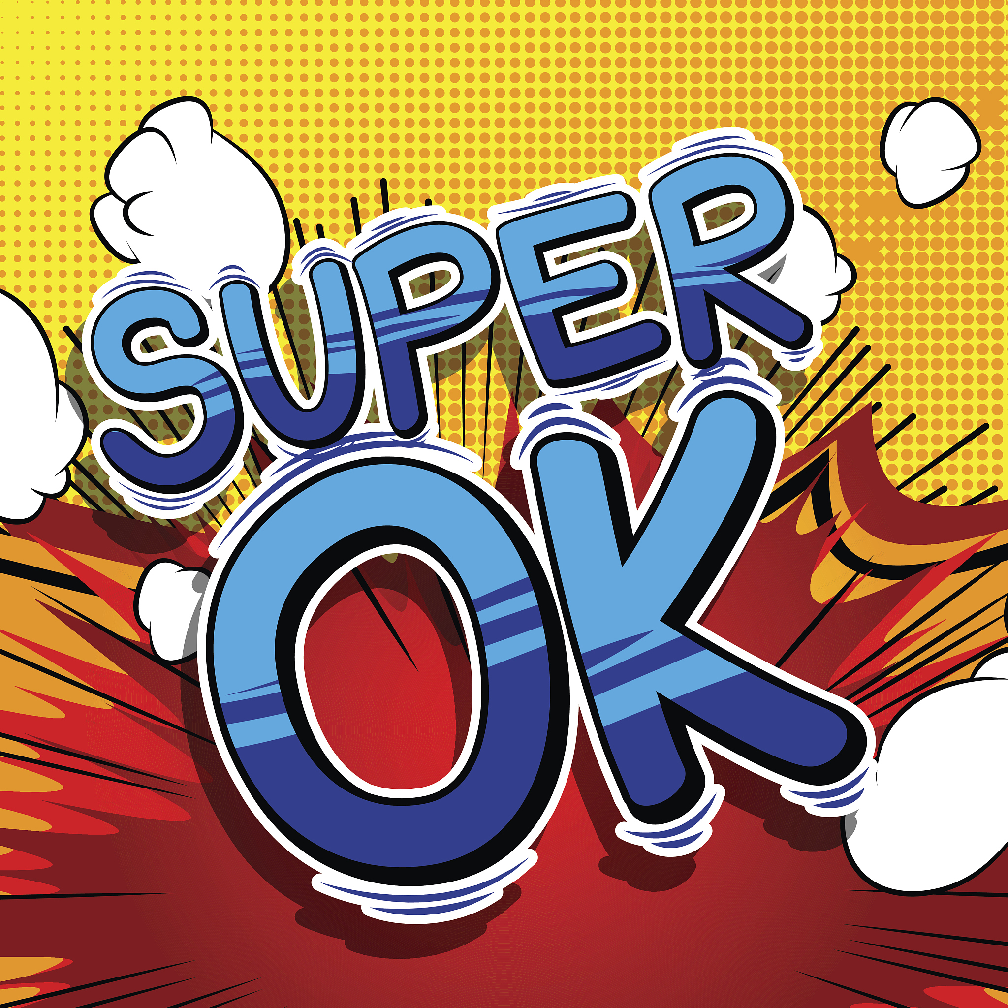 super ok - comic book style word