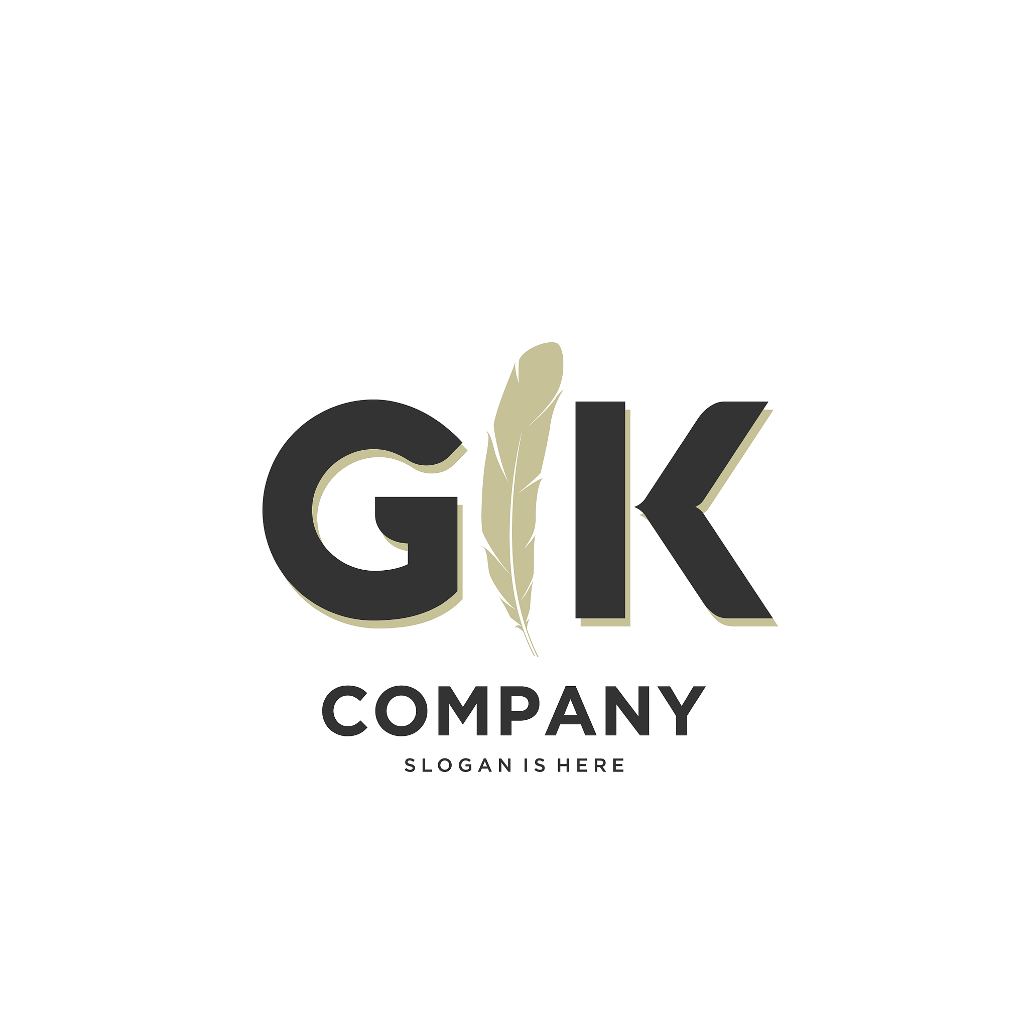 initial gk letter unique attractive creative