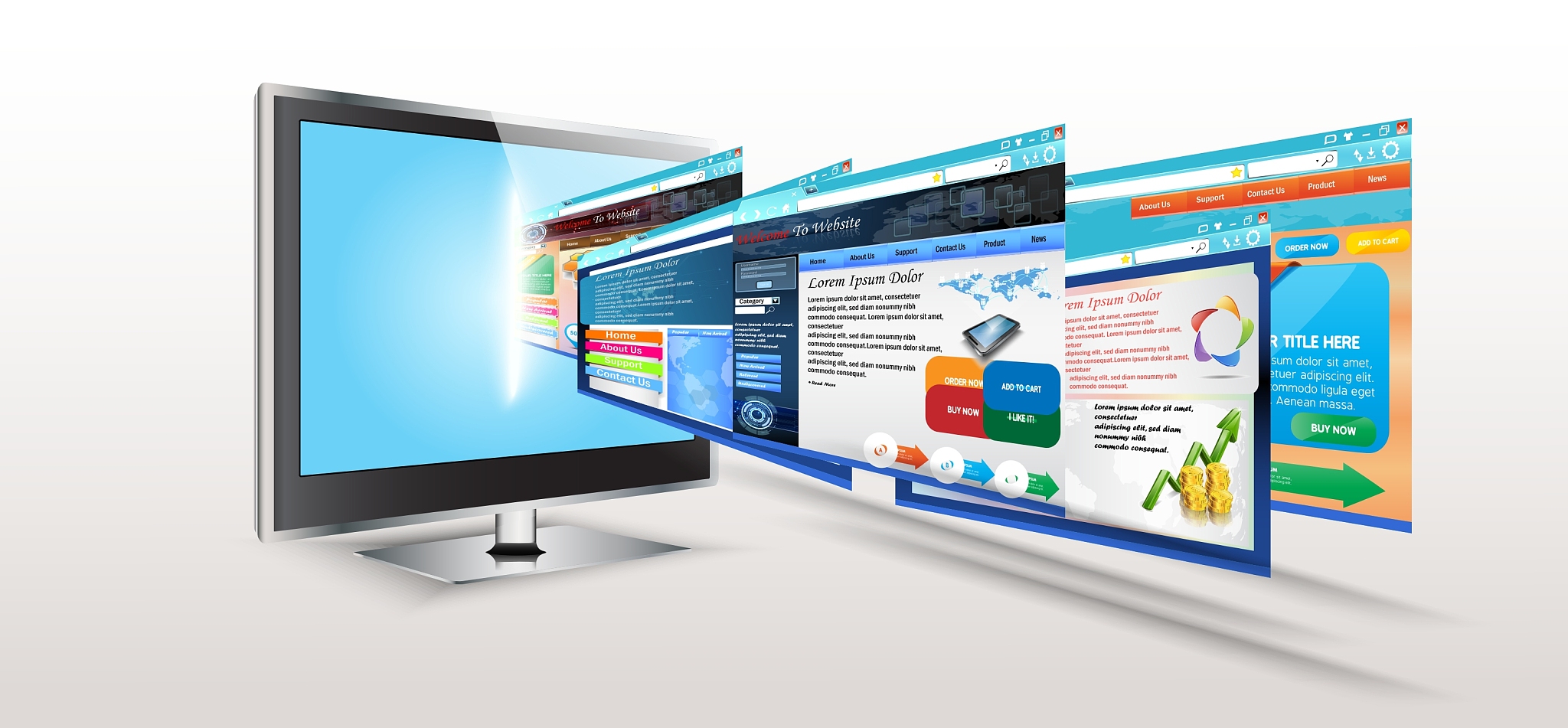 laptop with of template website