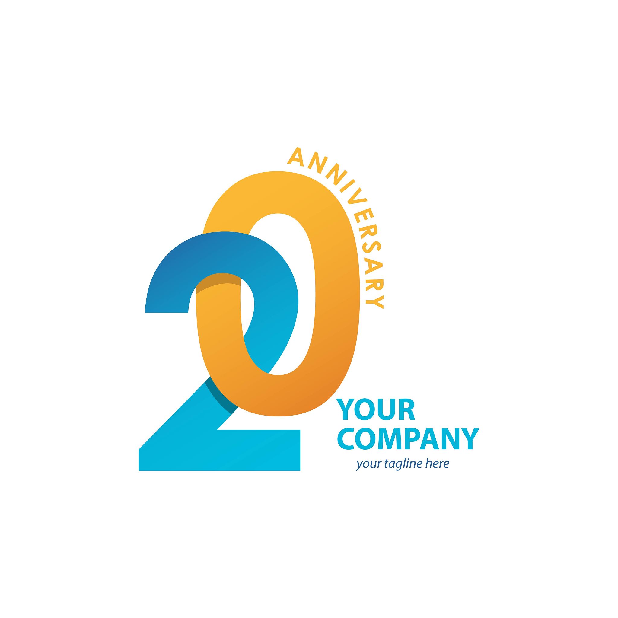 20 year anniversary vector template design illustration