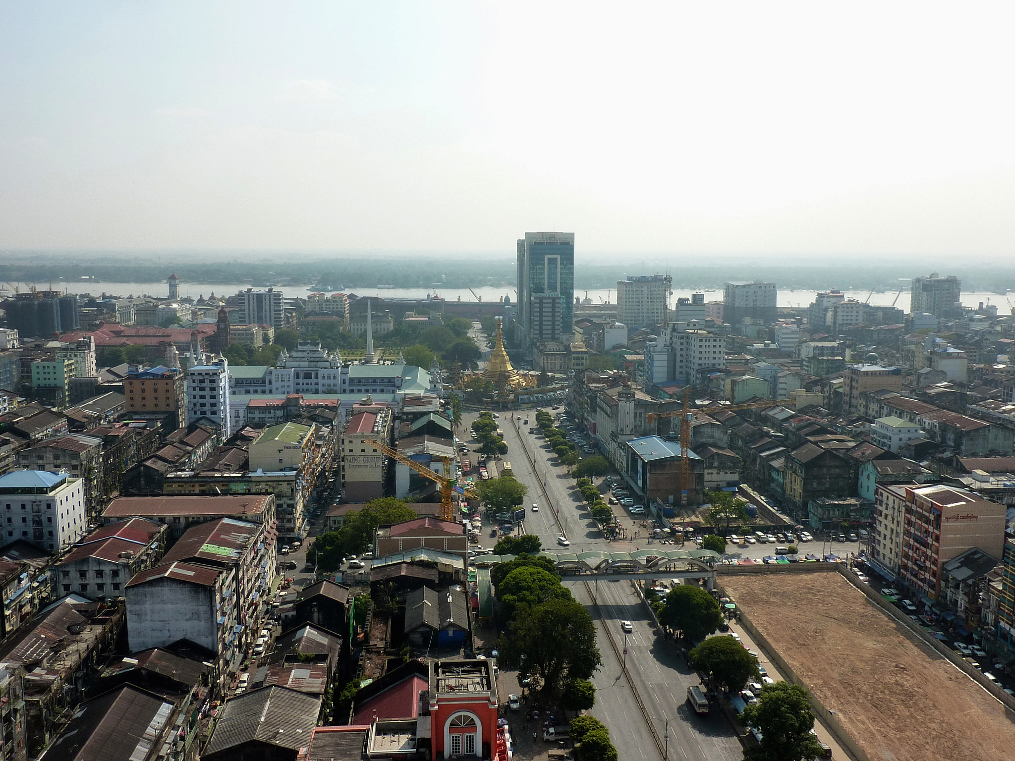 yangon cityscape, myanmar