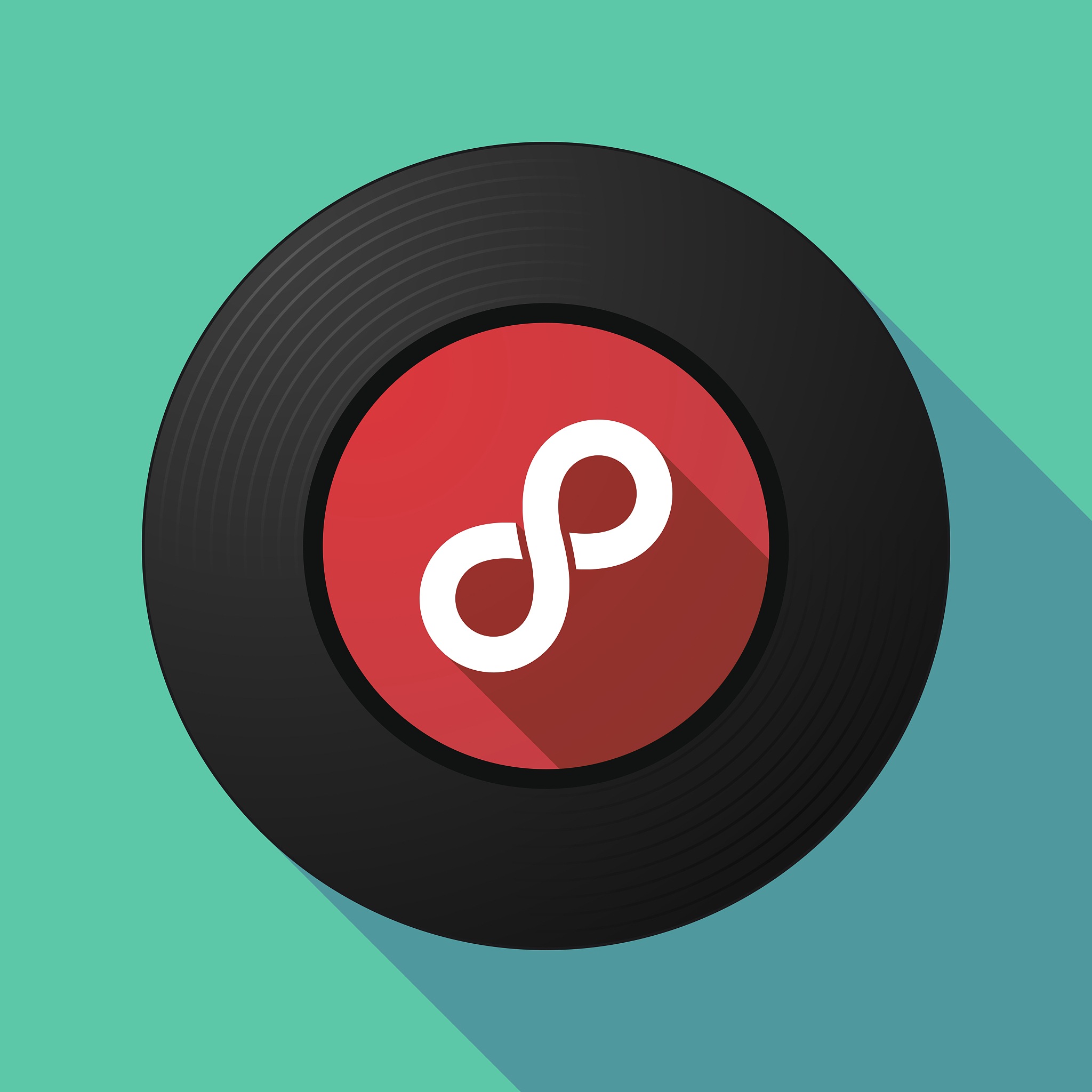 long shadow music disc with an infinite sign
