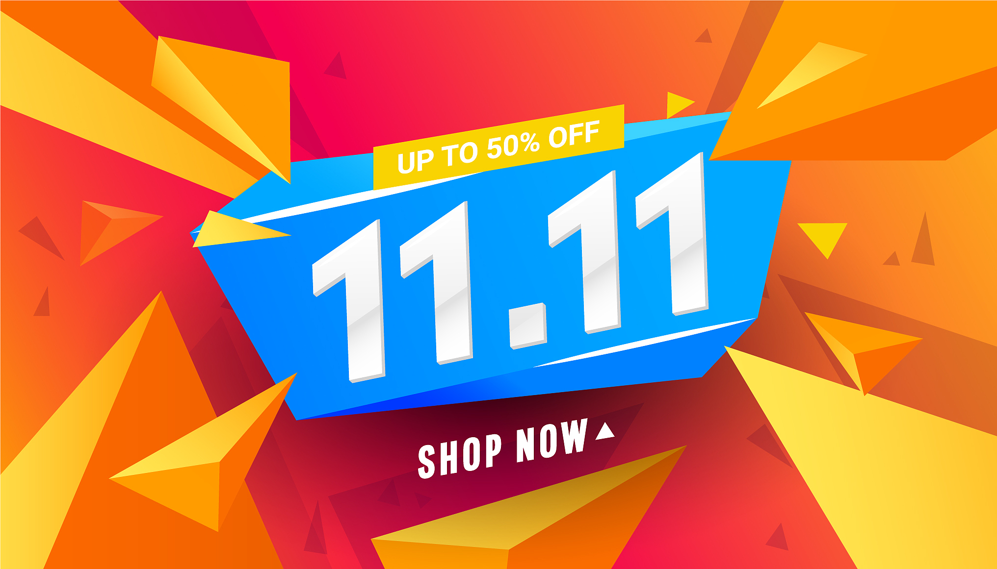 1111 sale banner template design with triangular