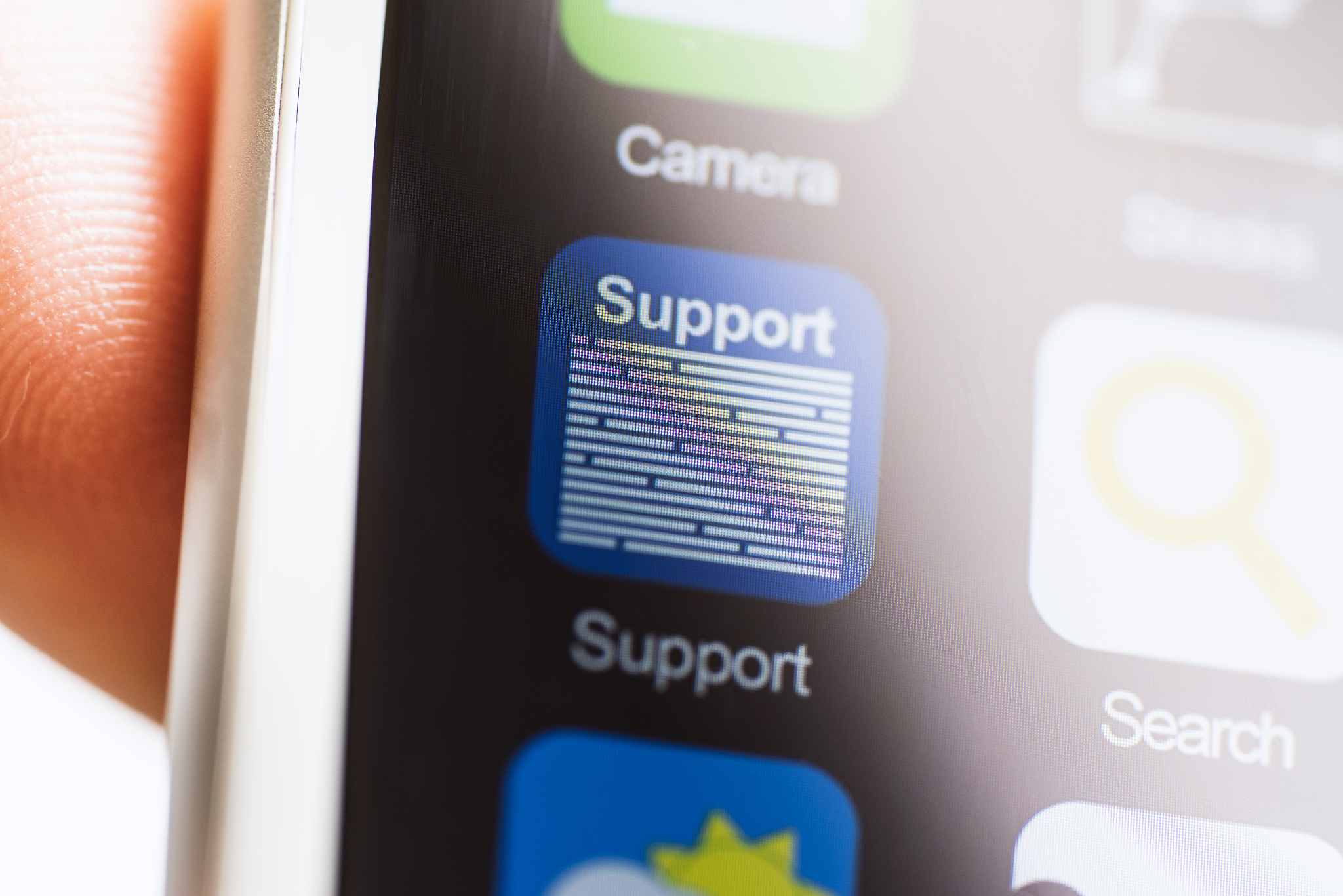 support app icon on screen