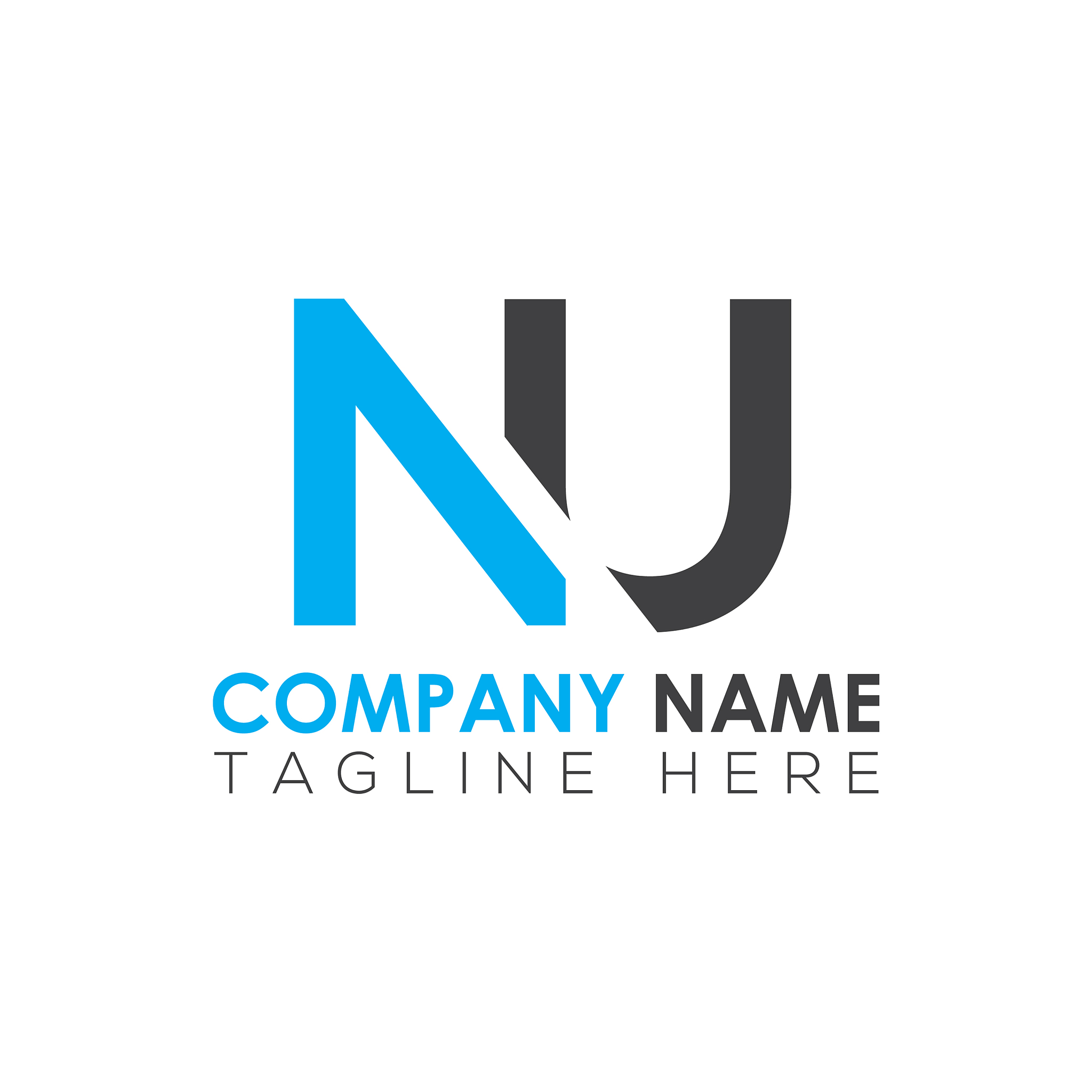 initial letter nu logo design template creative