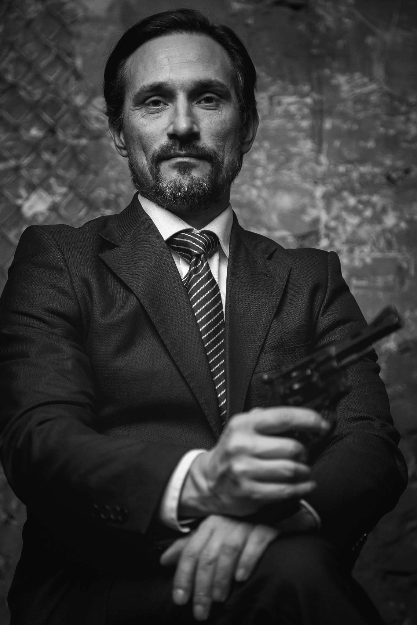 portrait of a classy modern style villain
