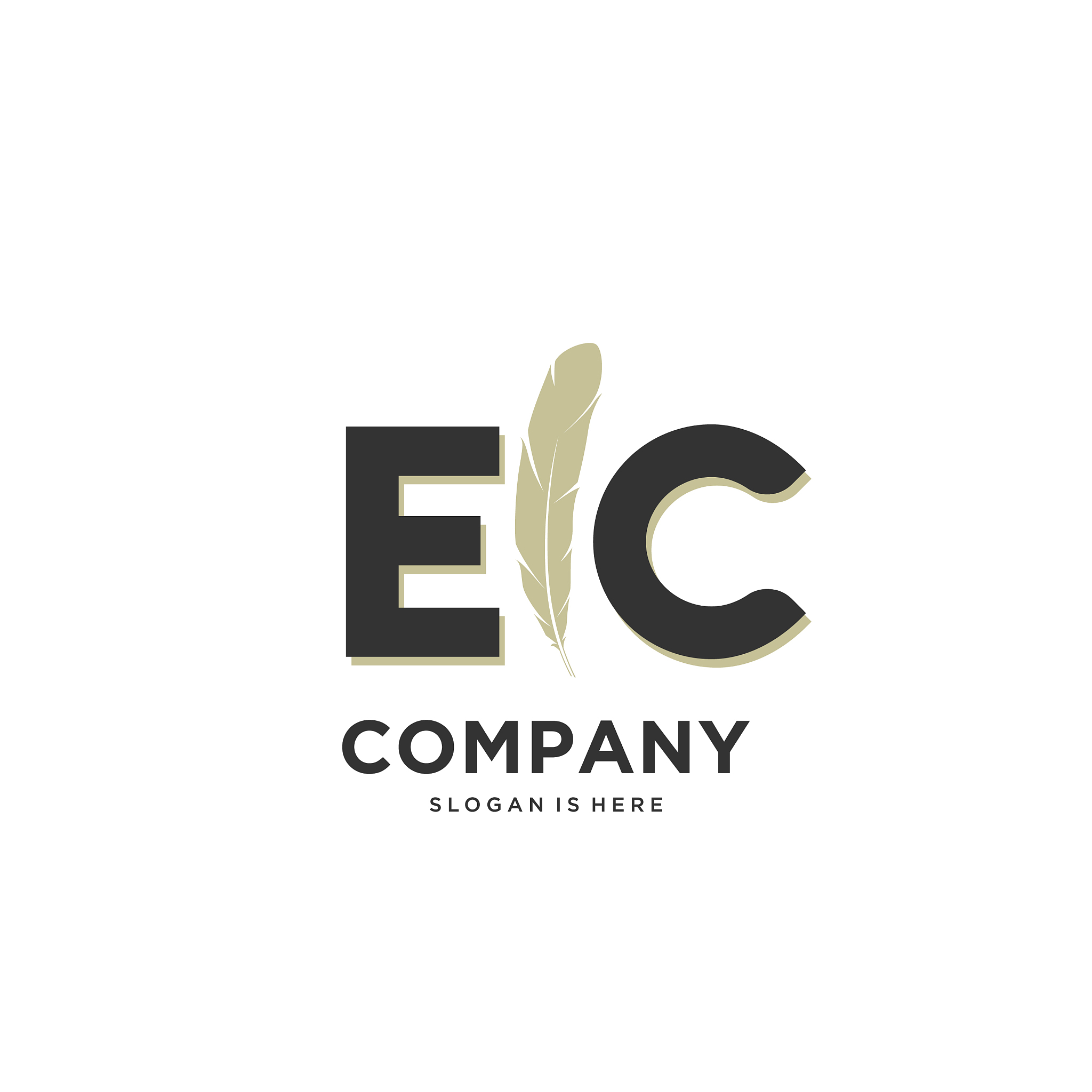 initial ec letter unique attractive creative