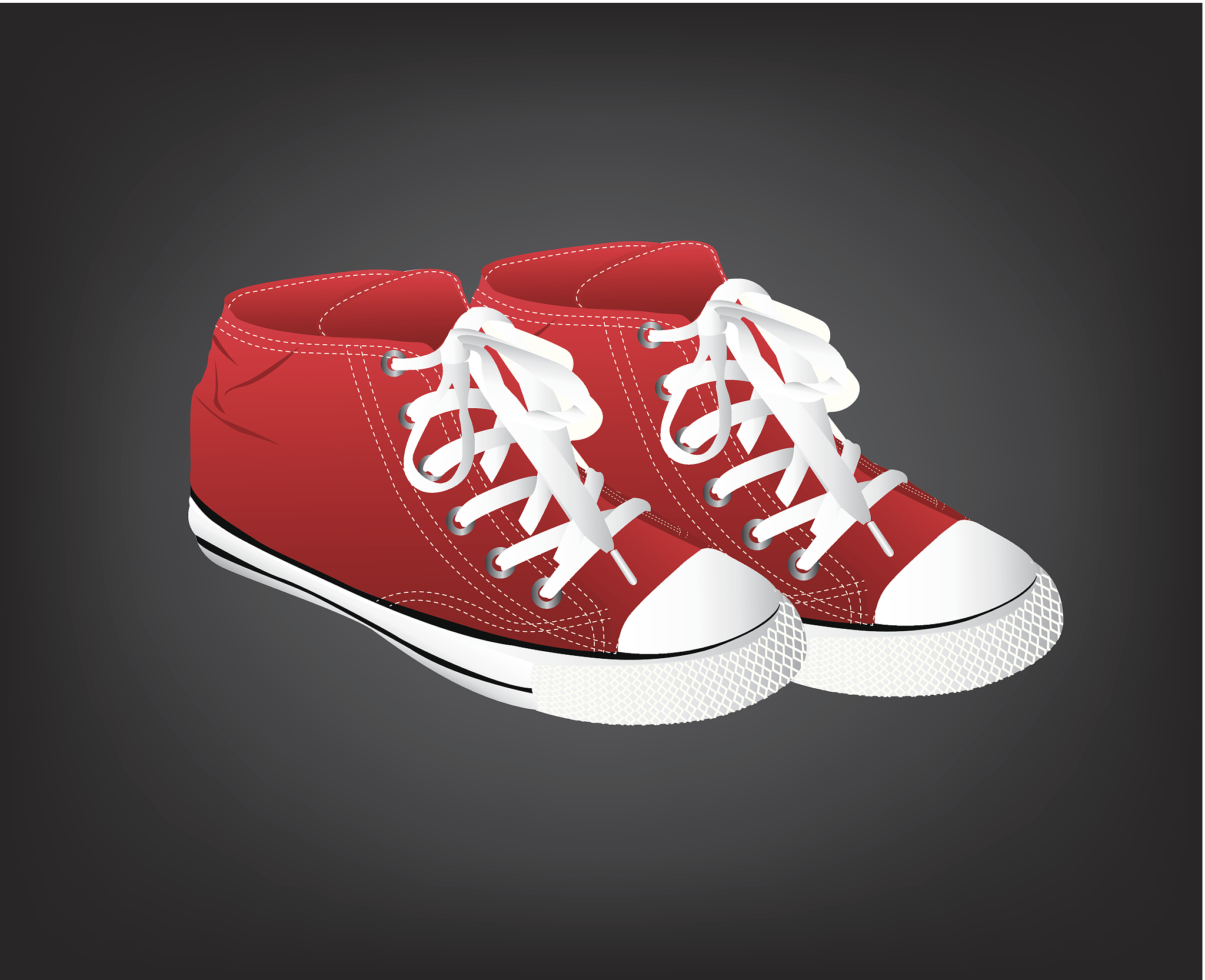red sneakers