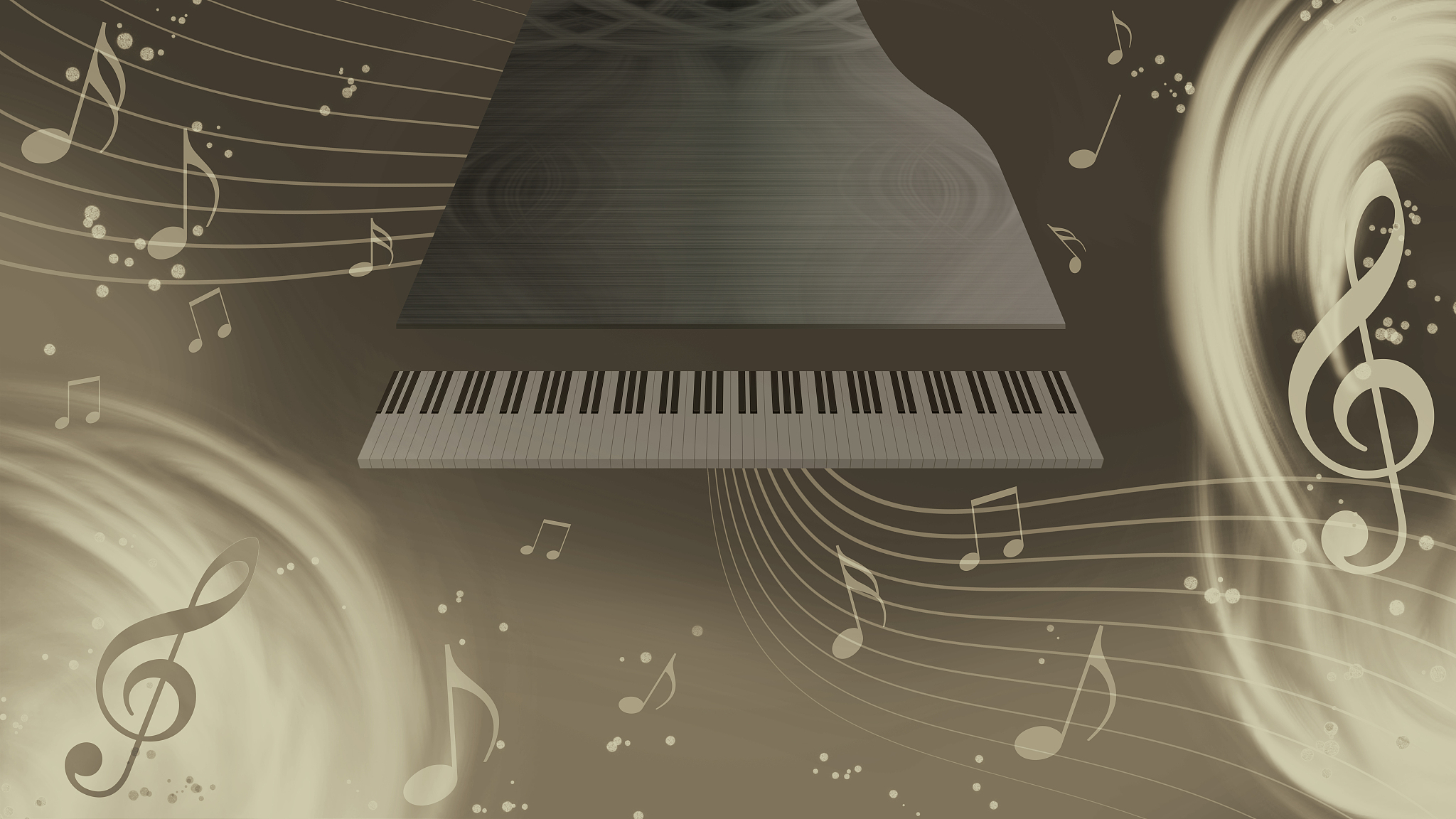 image of music  grand piano and musical notes
