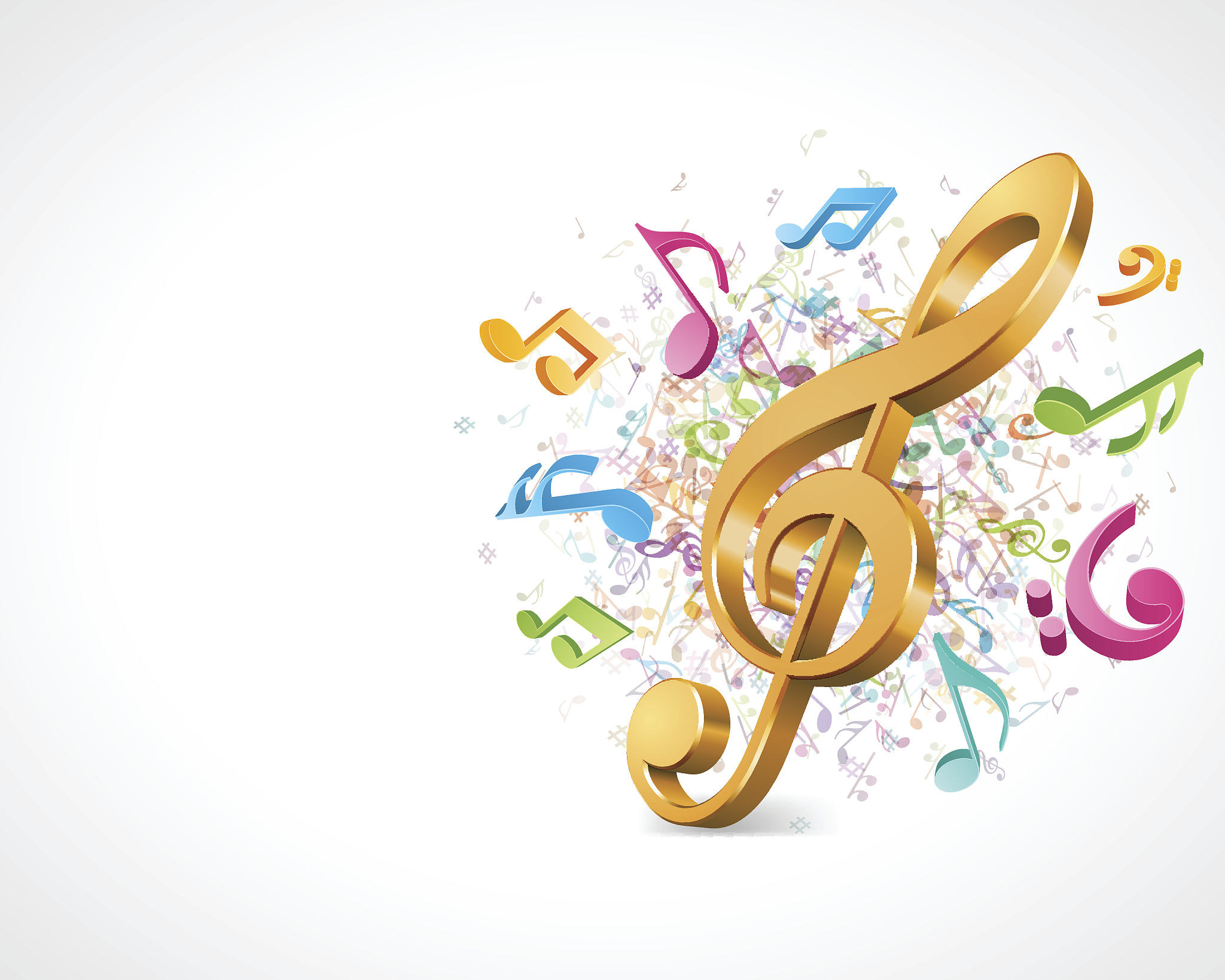 colorful music background with notes