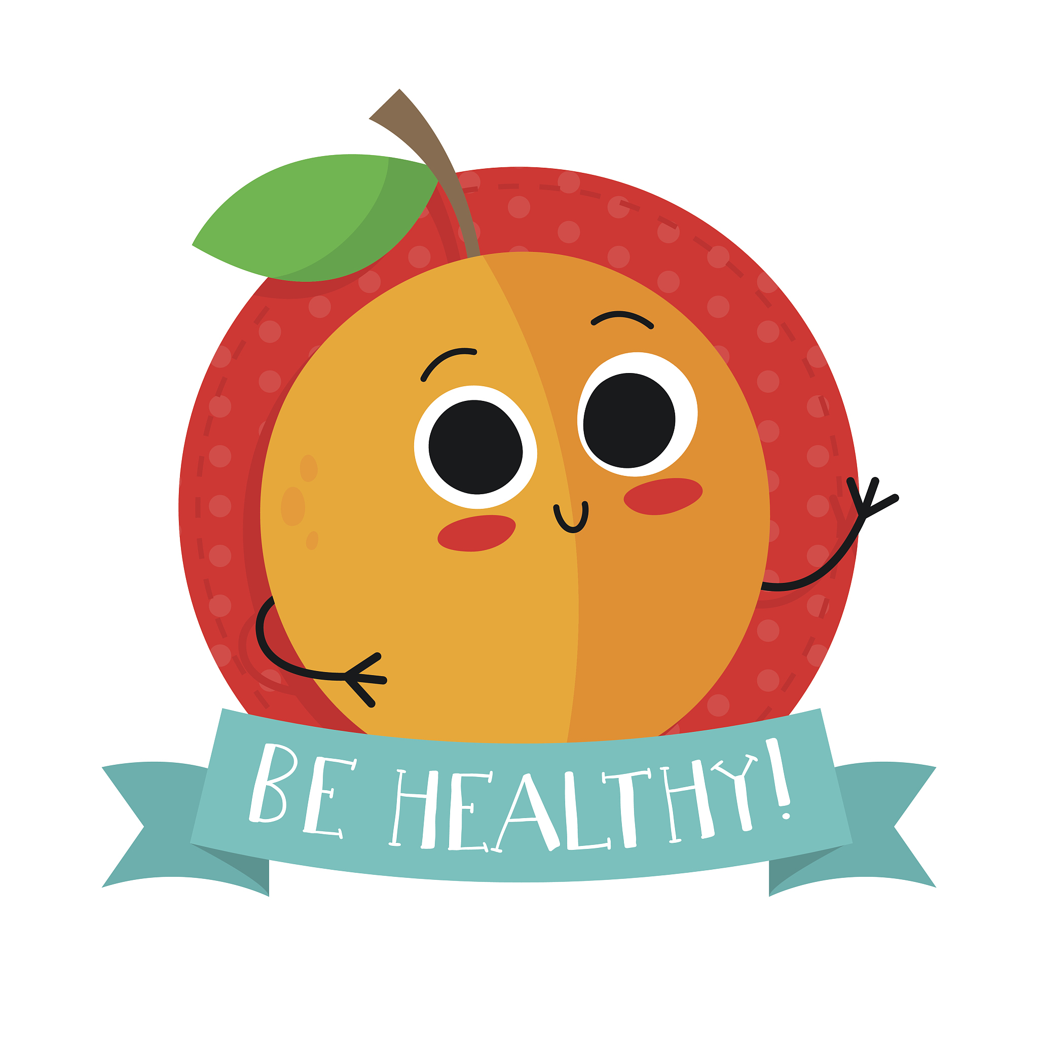 apricot, cute fruit vector character badge