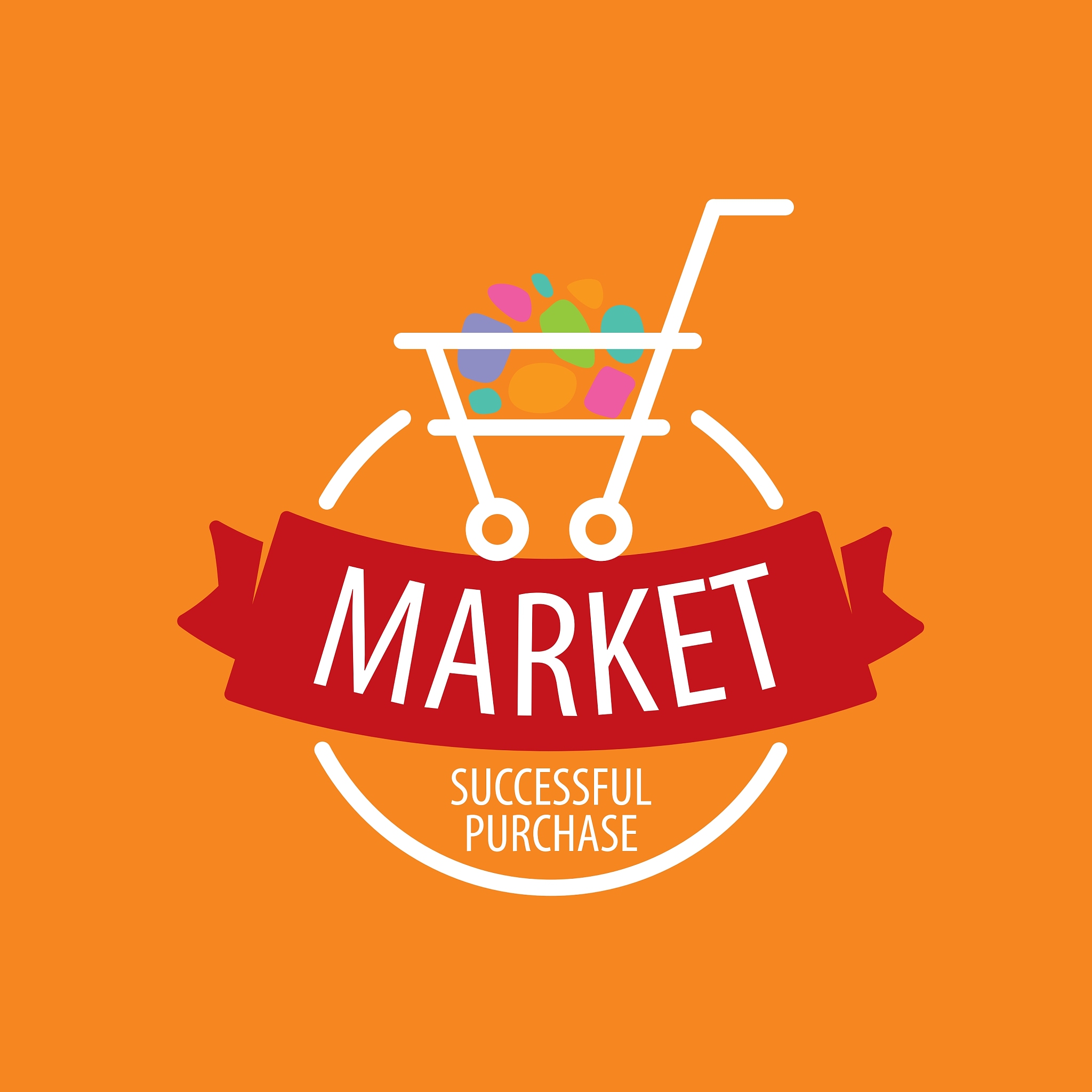 round logo shopping cart
