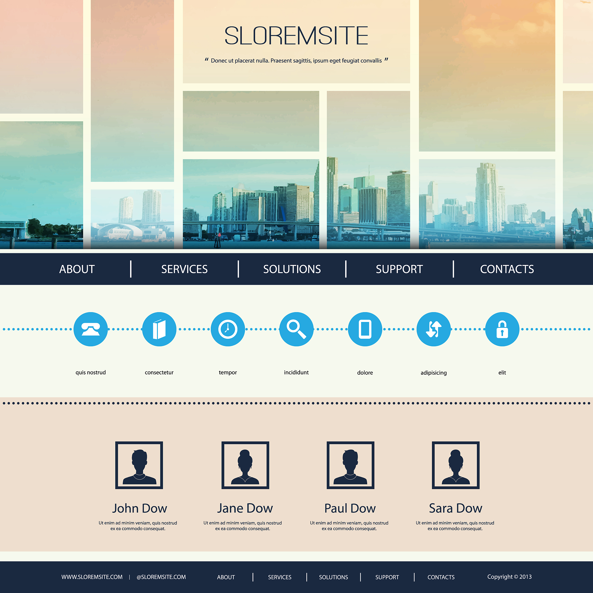 one page website template