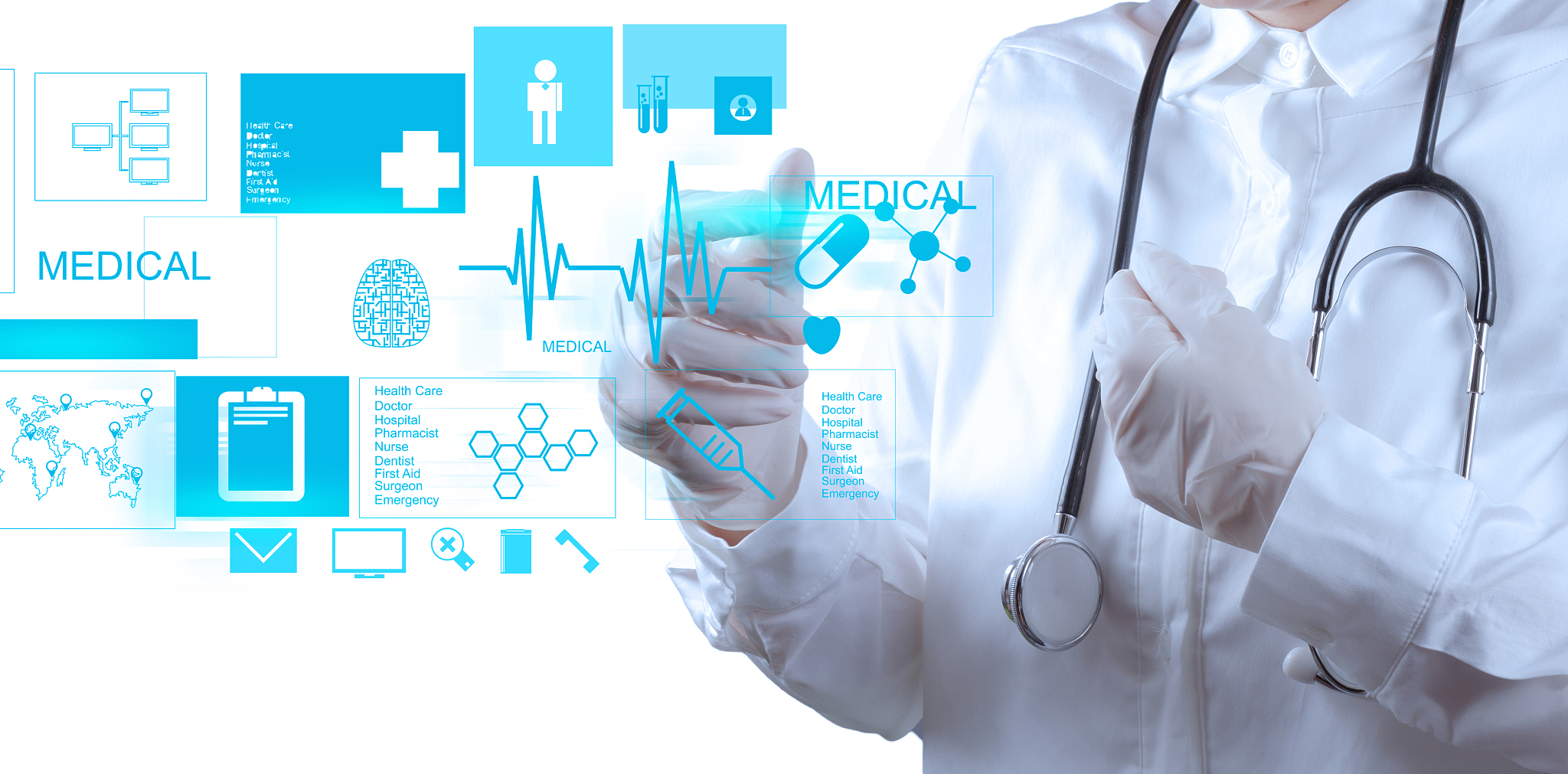 medicine doctor working with modern computer