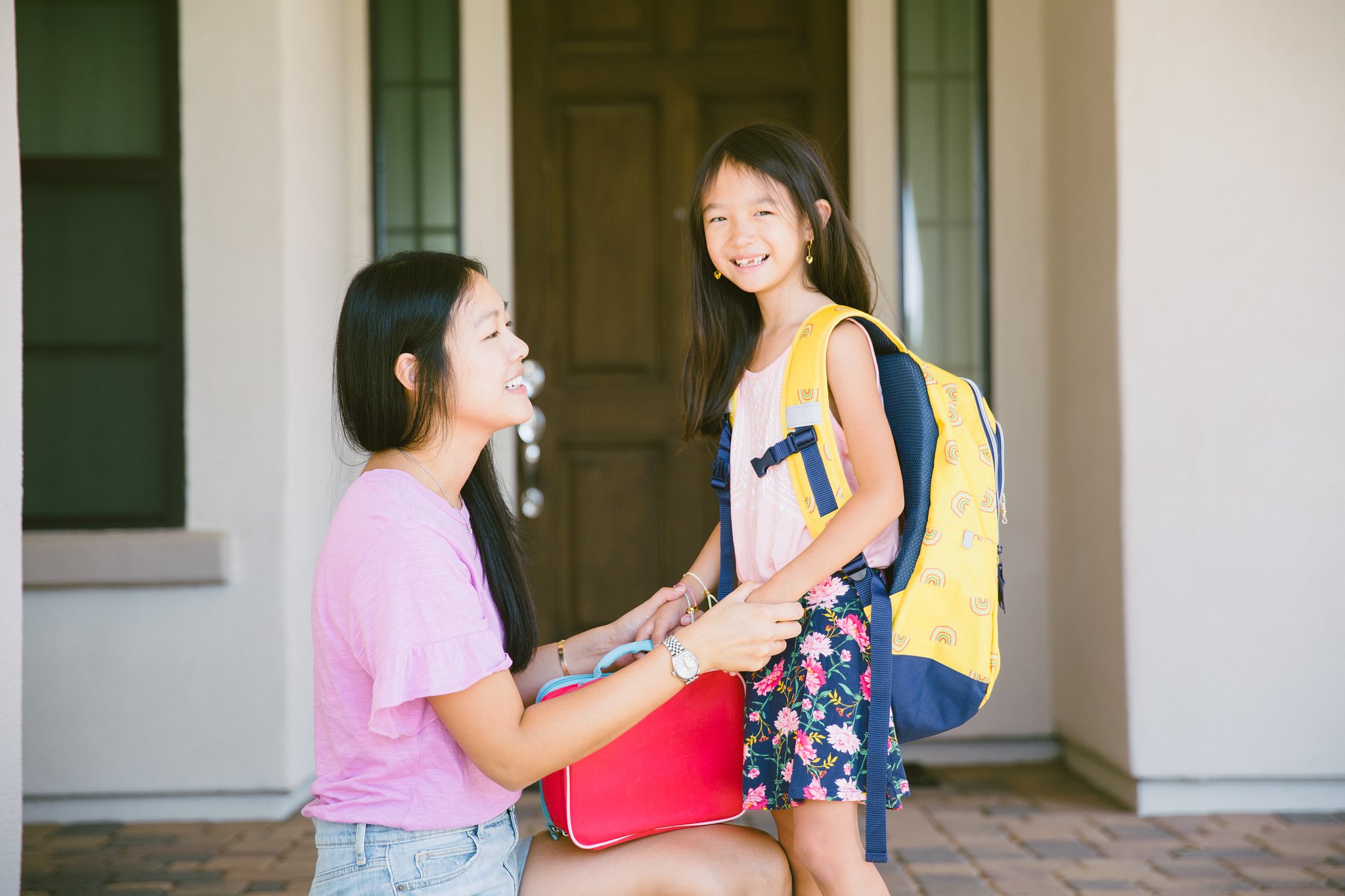 1st grader is off to school.