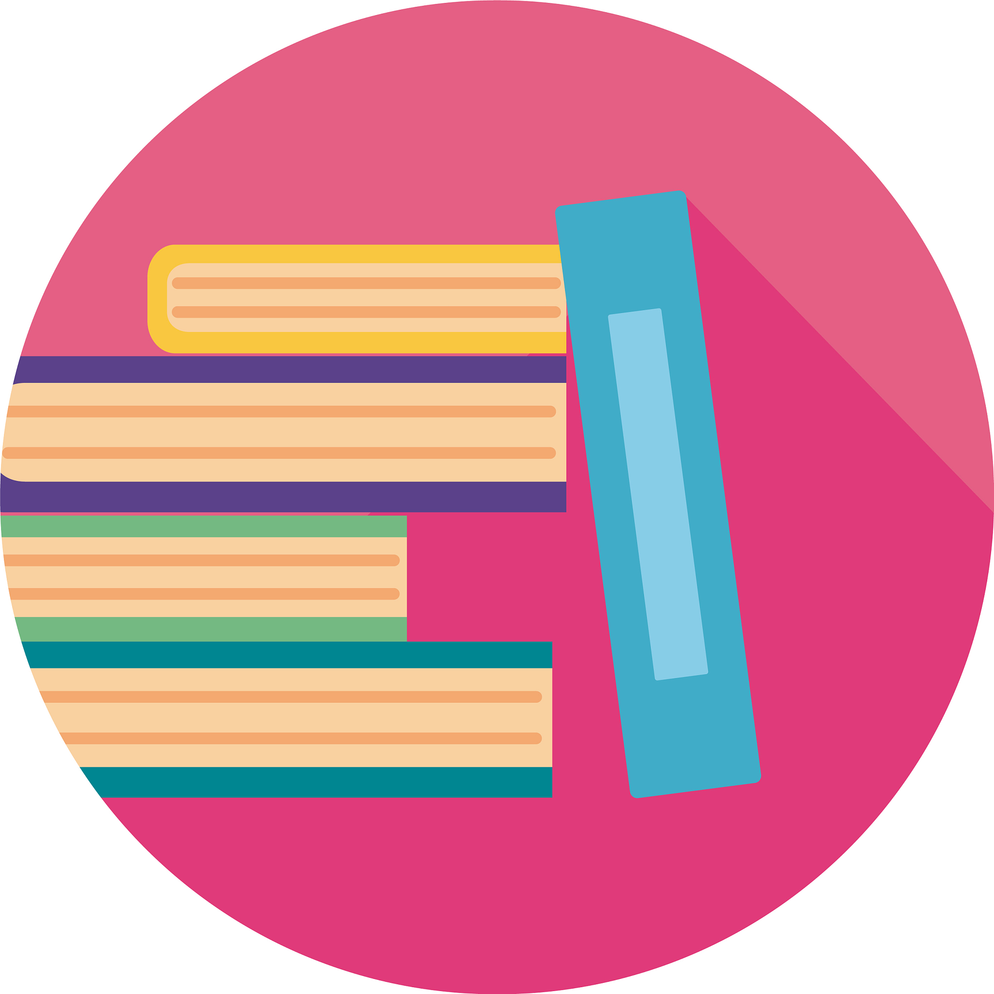 text books closed block style icon