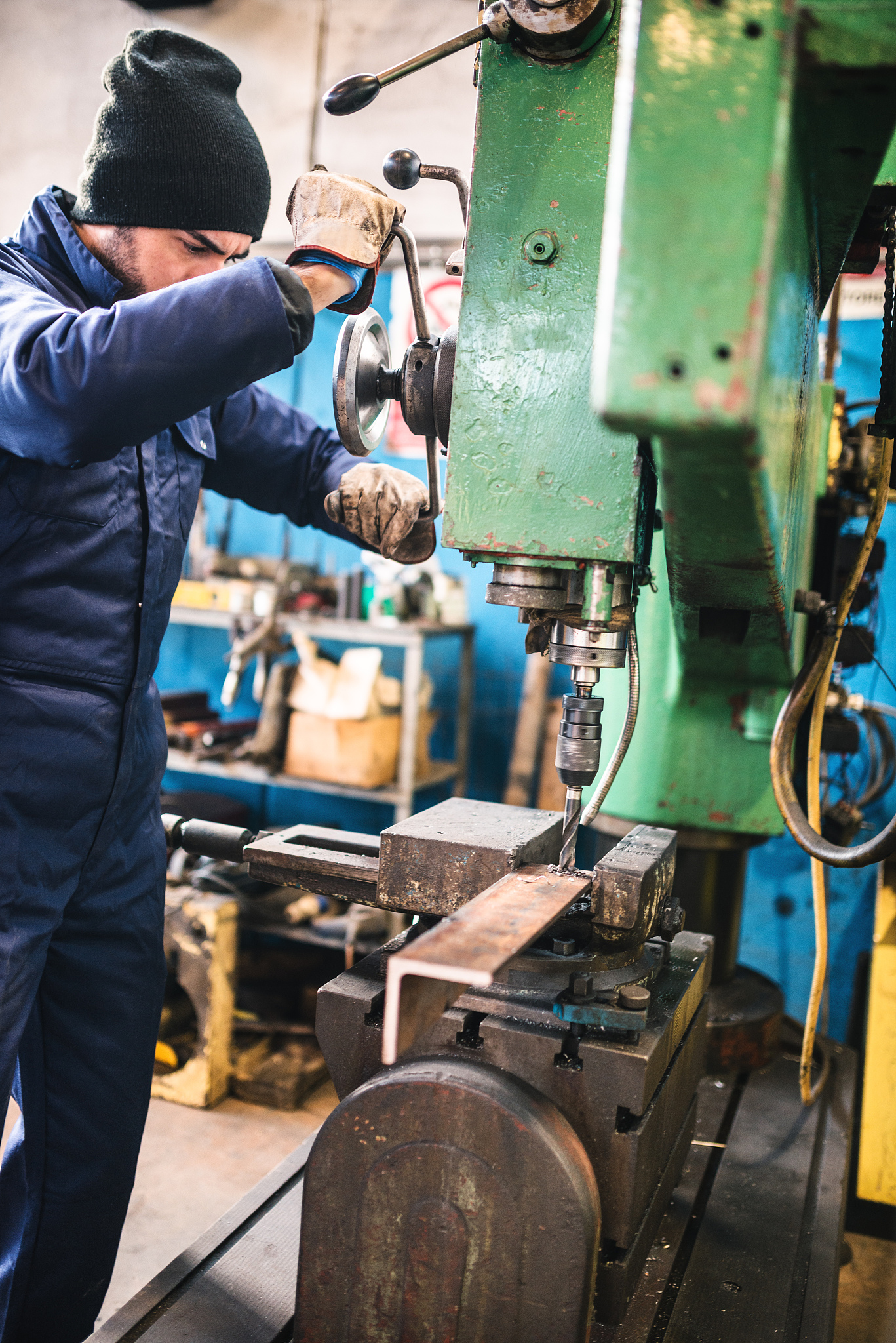 industrial engineer at the lathe machine