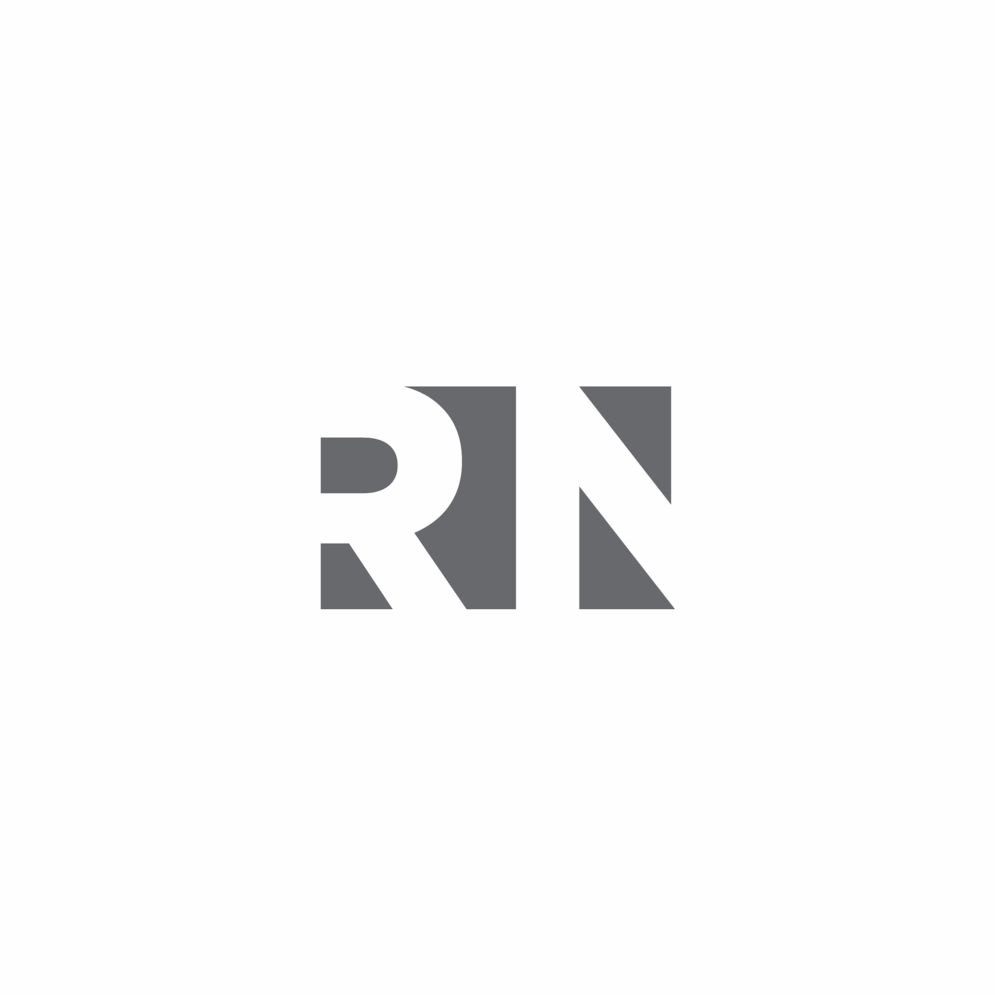 rn logo monogram with negative space style design