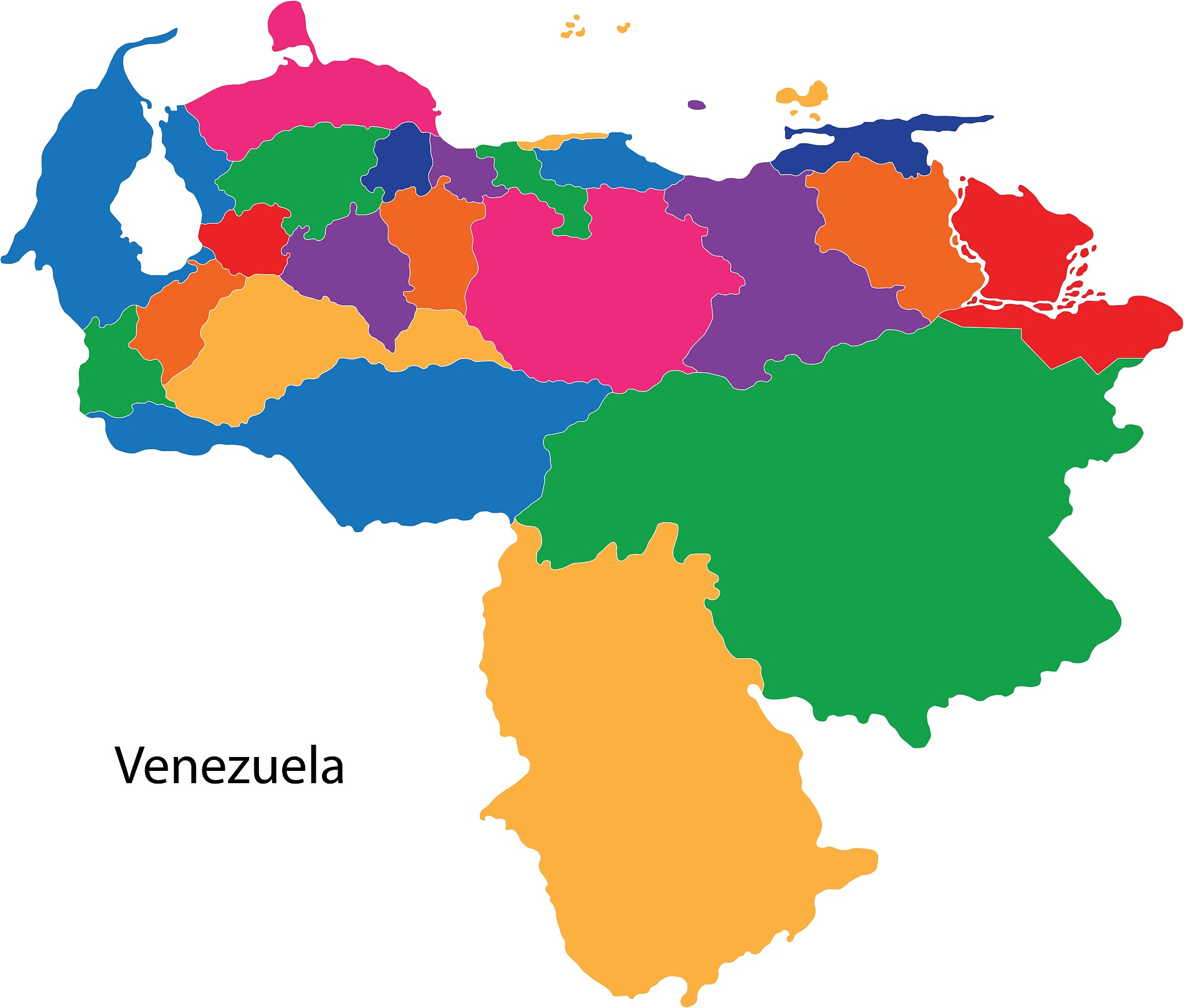 colorful venezuela map