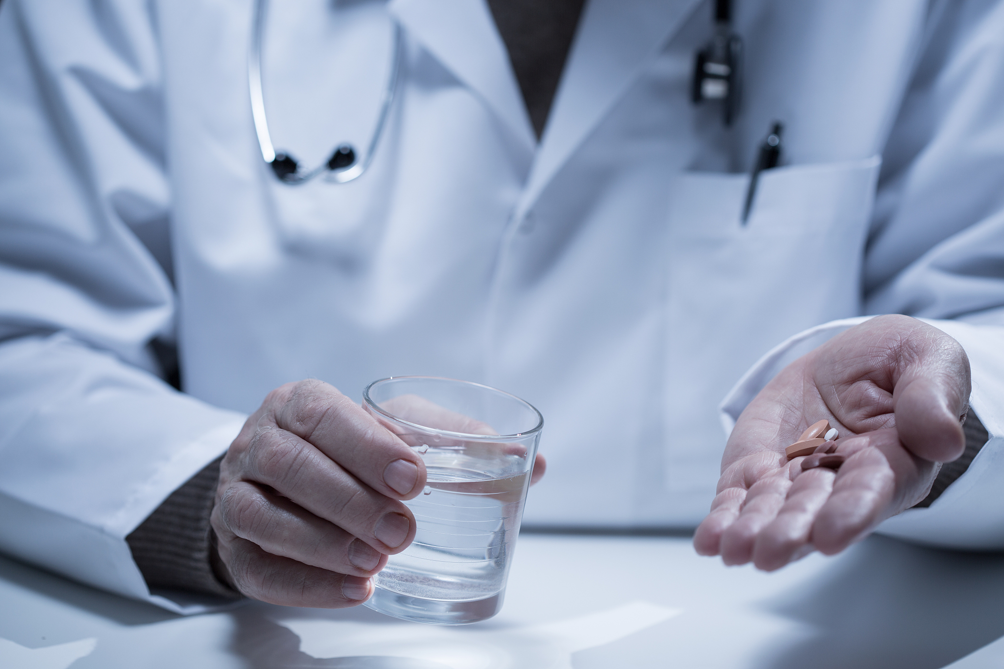 doctor taking antidepressants