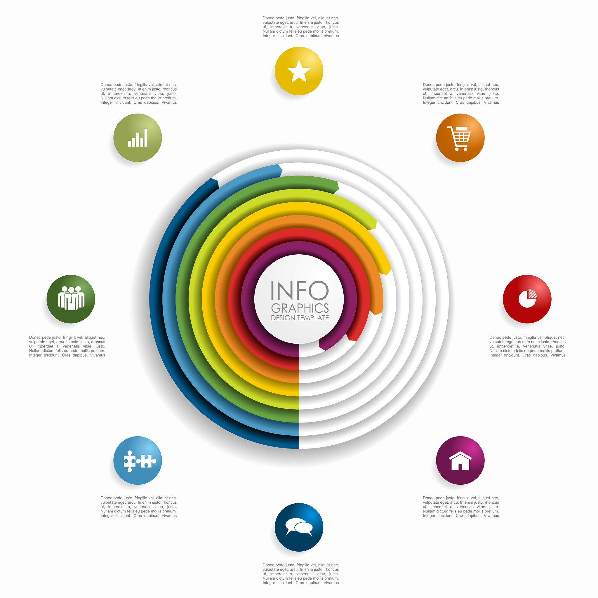 Android自定义圆饼图View实现不同扇形区域颜色和点击事件