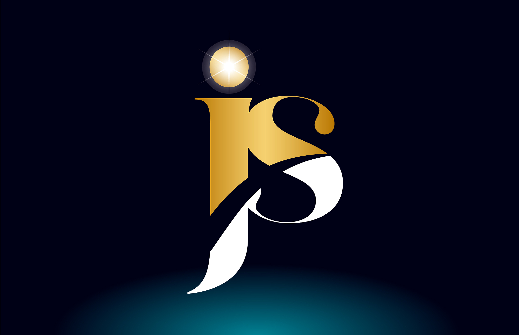 gold golden alphabet letter js j s logo