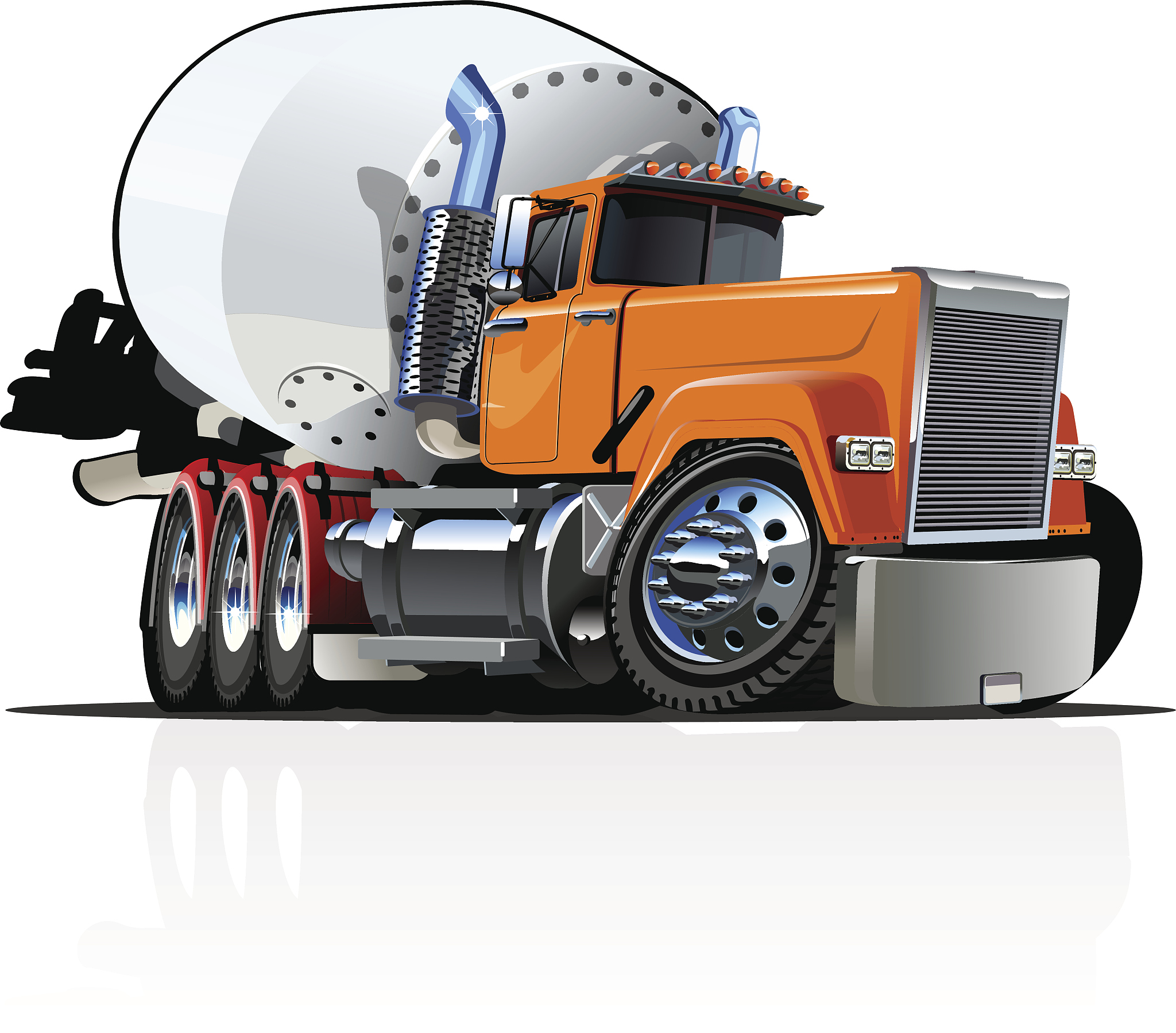 cartoon mixer truck