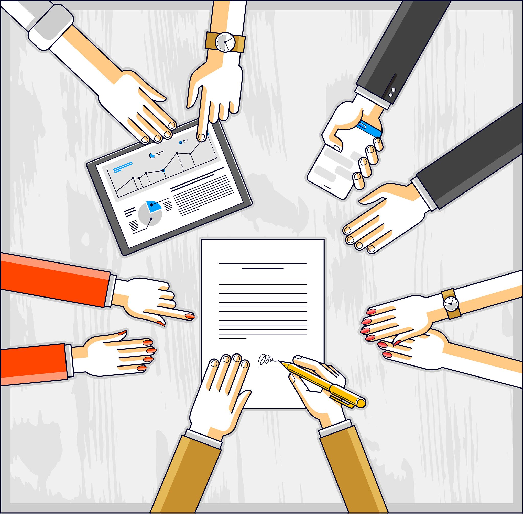 business team make a presentation for investor