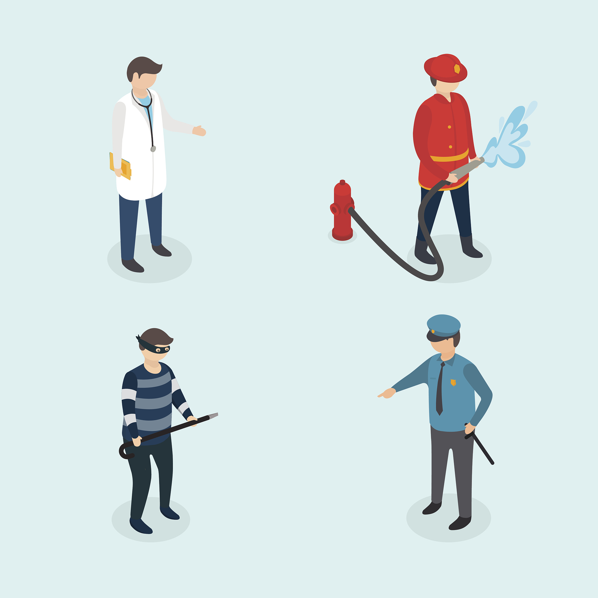 There are three chinese people one is a PLA soldier one is a firefighter and the other is a medical worker fighting terrorists fires the new crown virus protecting human carton style--ar 169